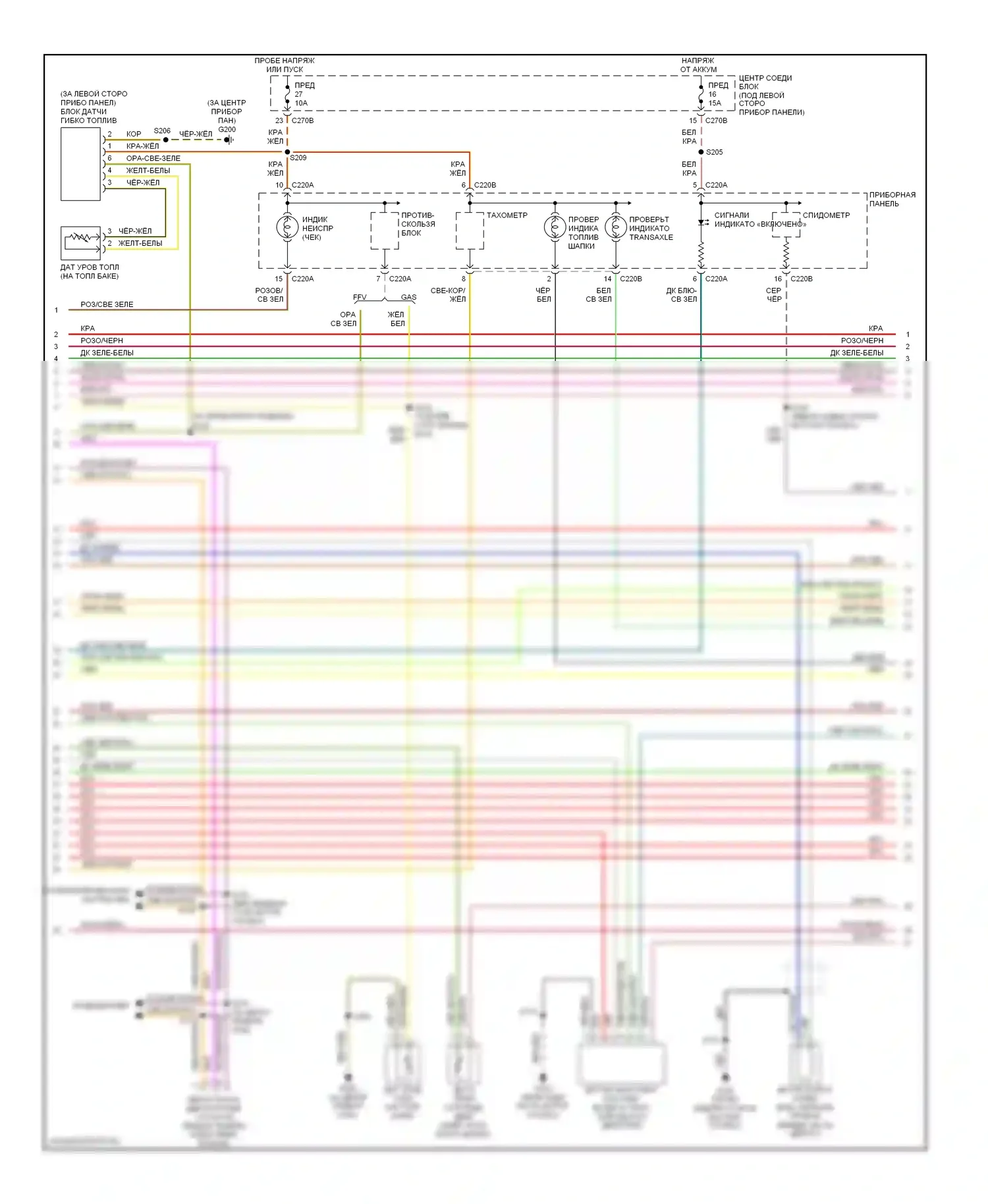 Taurus Ford IV (1999-2004): Электросхема двигателя 3.0l 12-клапанный (2 из 4) 