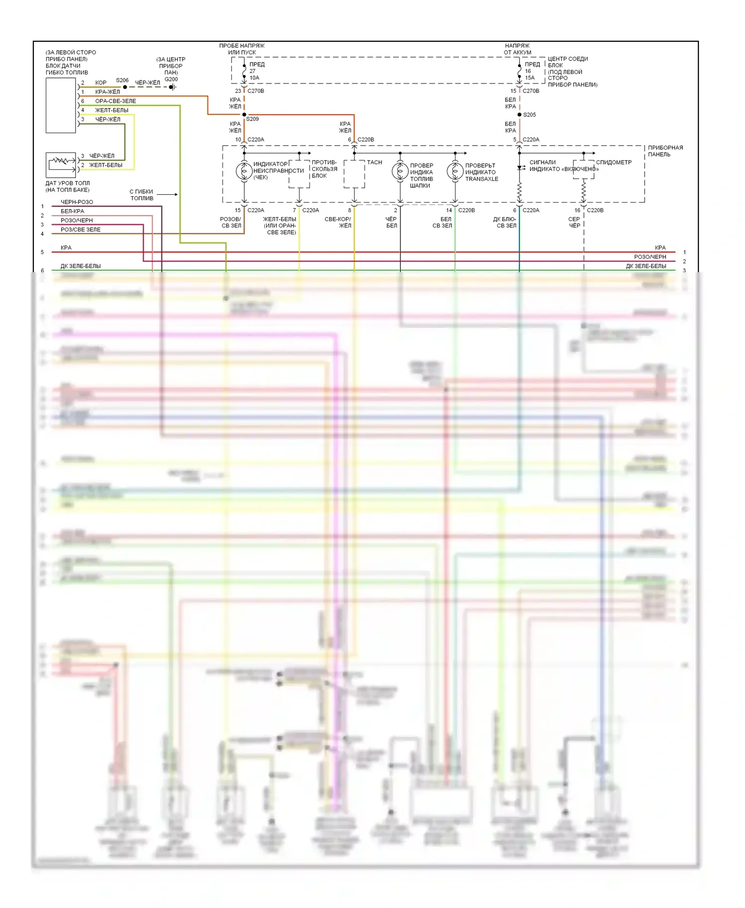 Taurus Ford IV (1999-2004): Электросхема двигателя 3.0l 24-valves (2 из 4) 