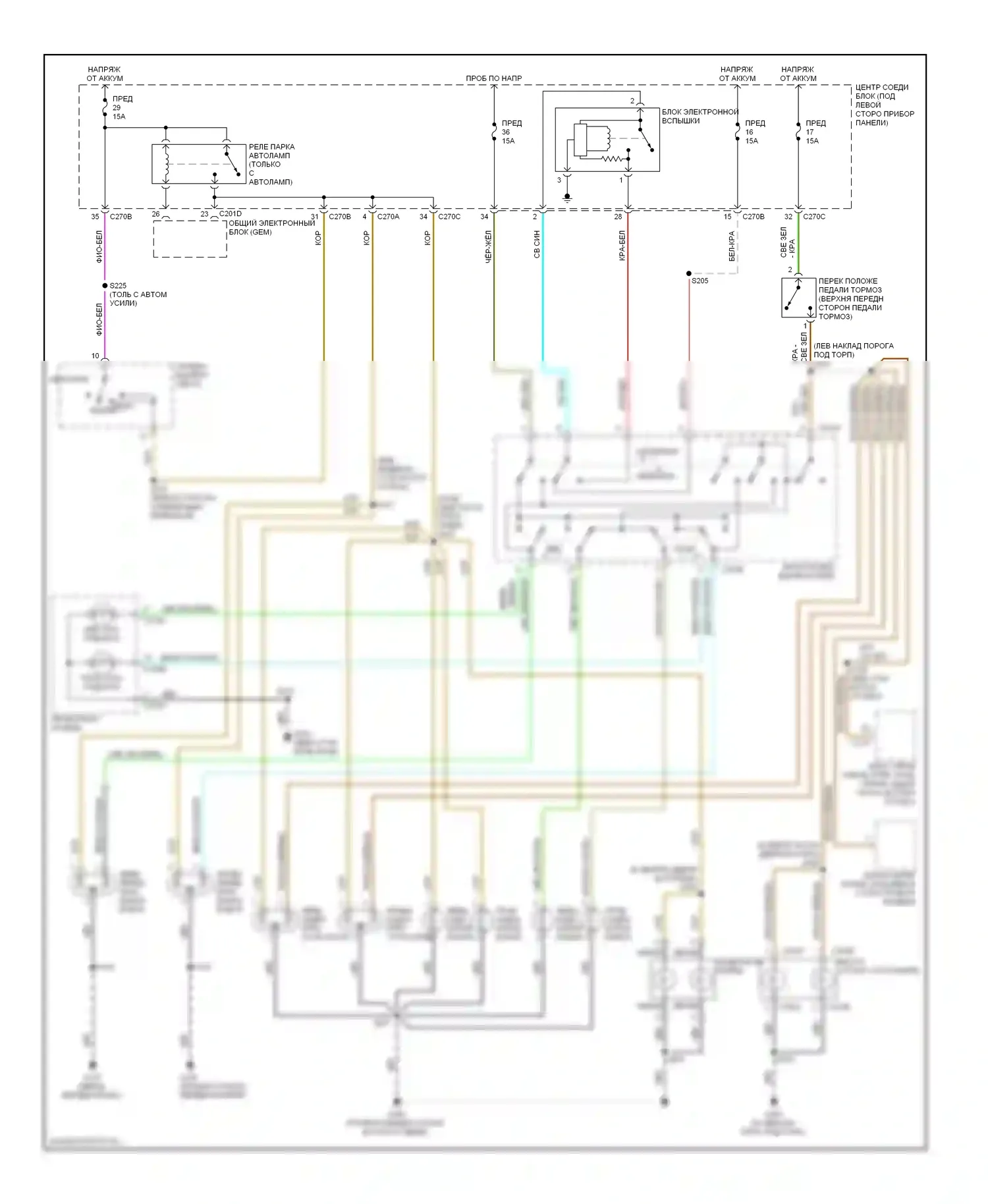 Taurus Ford IV (1999-2004): Электросхема фар и фонарей, вагон 