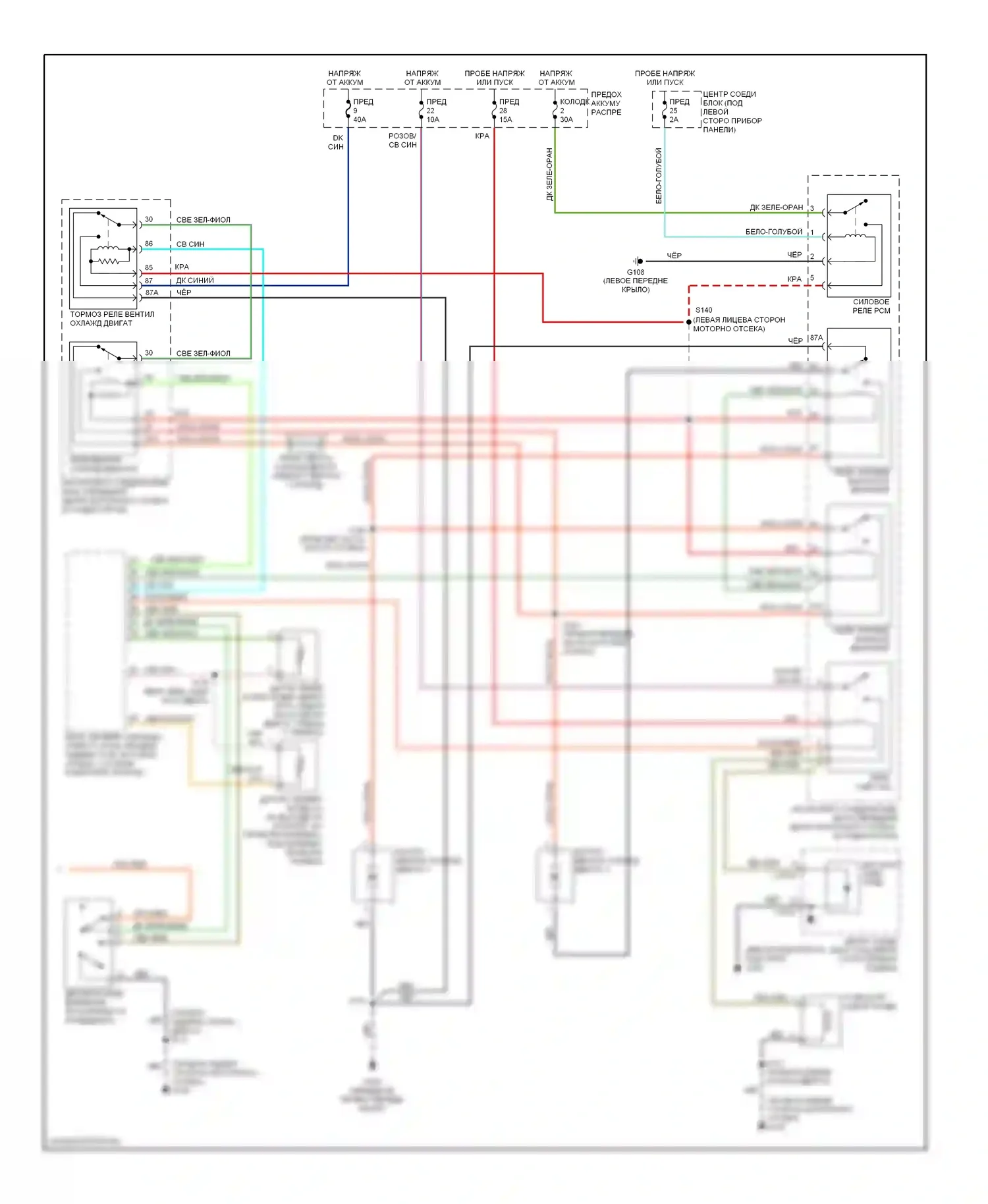 Taurus Ford IV (1999-2004): Электросхема ручного кондиционера (2 из 2) 