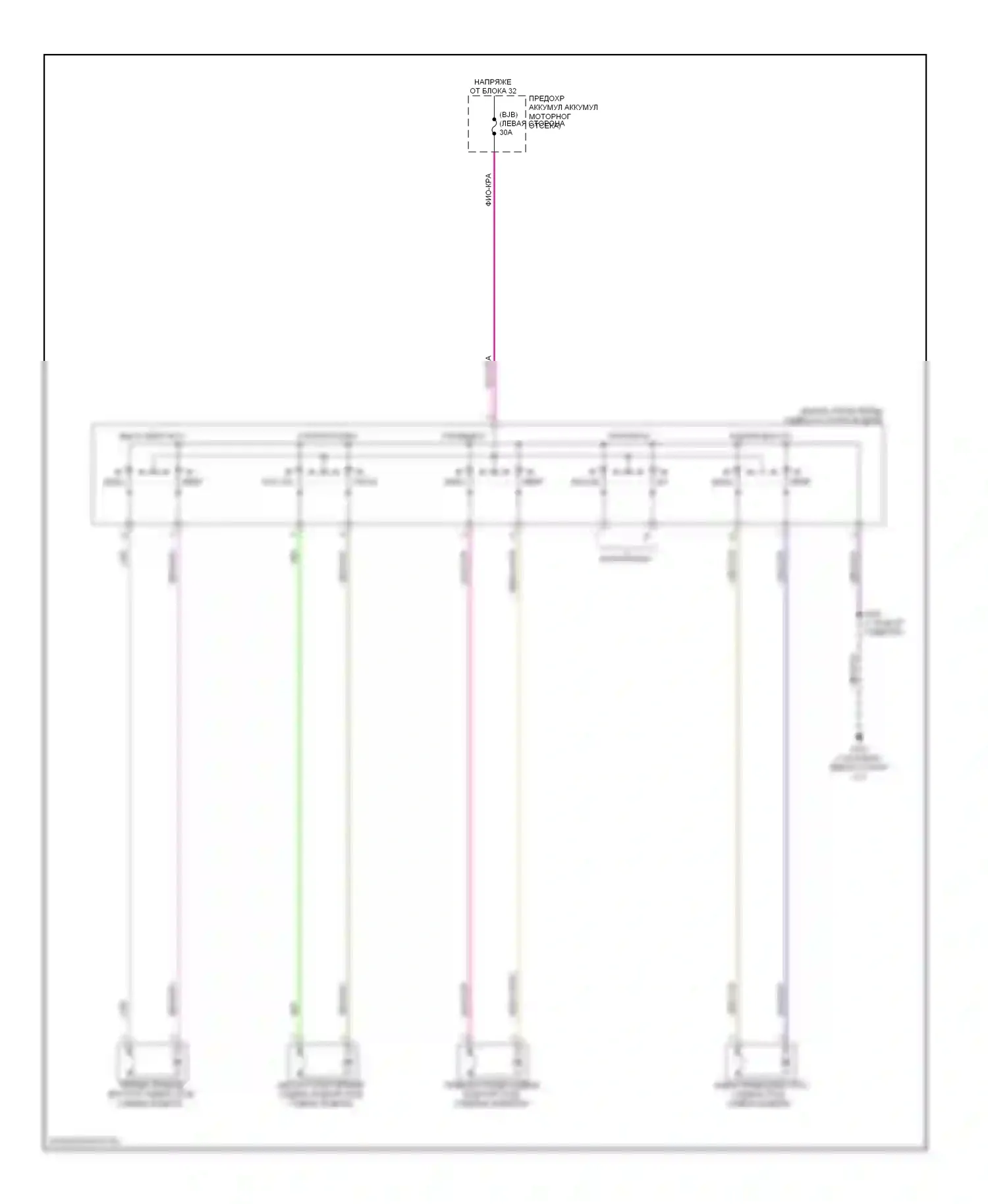 Taurus Ford V (2007-2009): Электросхема сидений, 8-стороннее сиденье водителя 