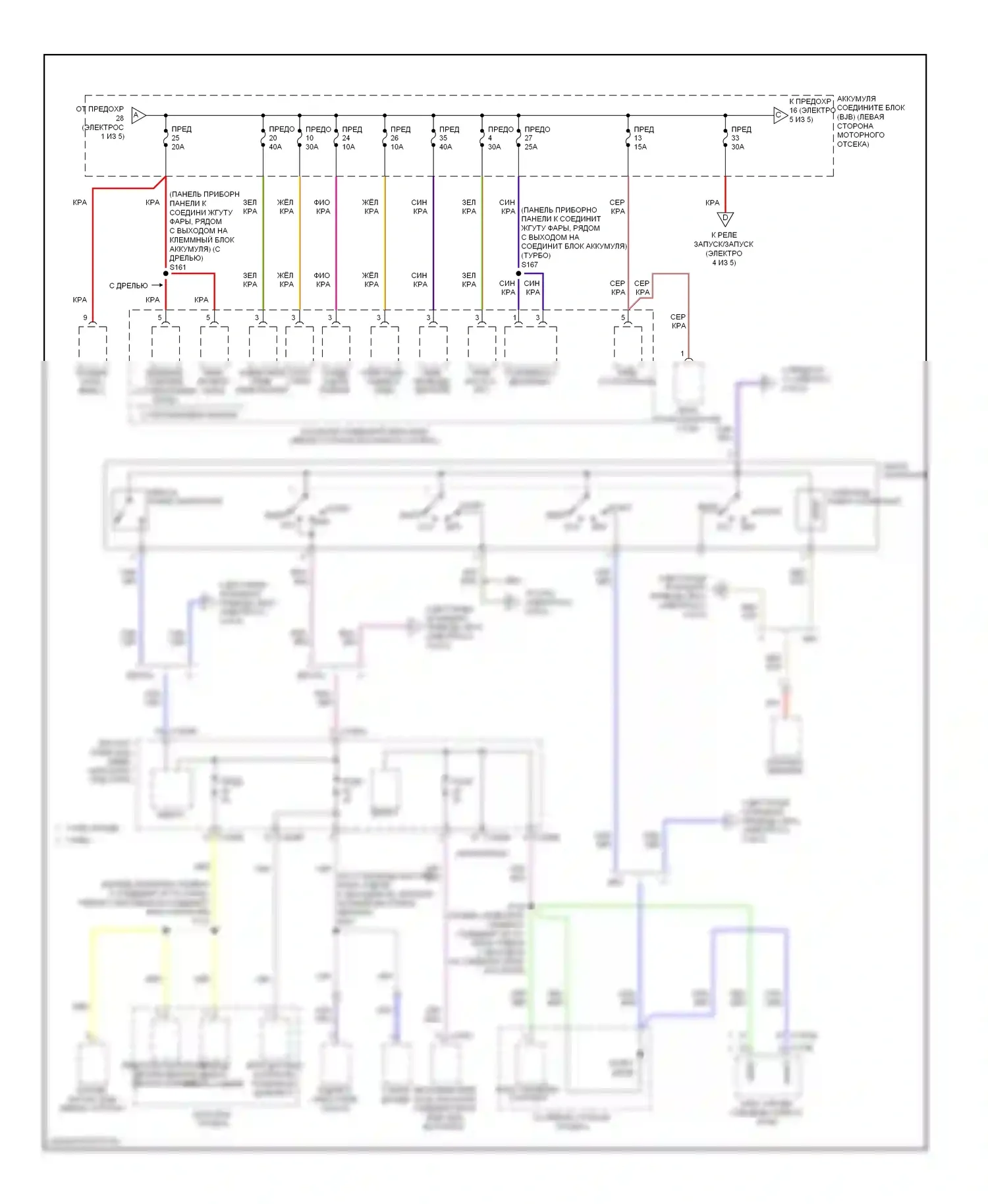 Taurus Ford VI (2009-2012): Электросхема блока предохранителей реле (2 из 5) 