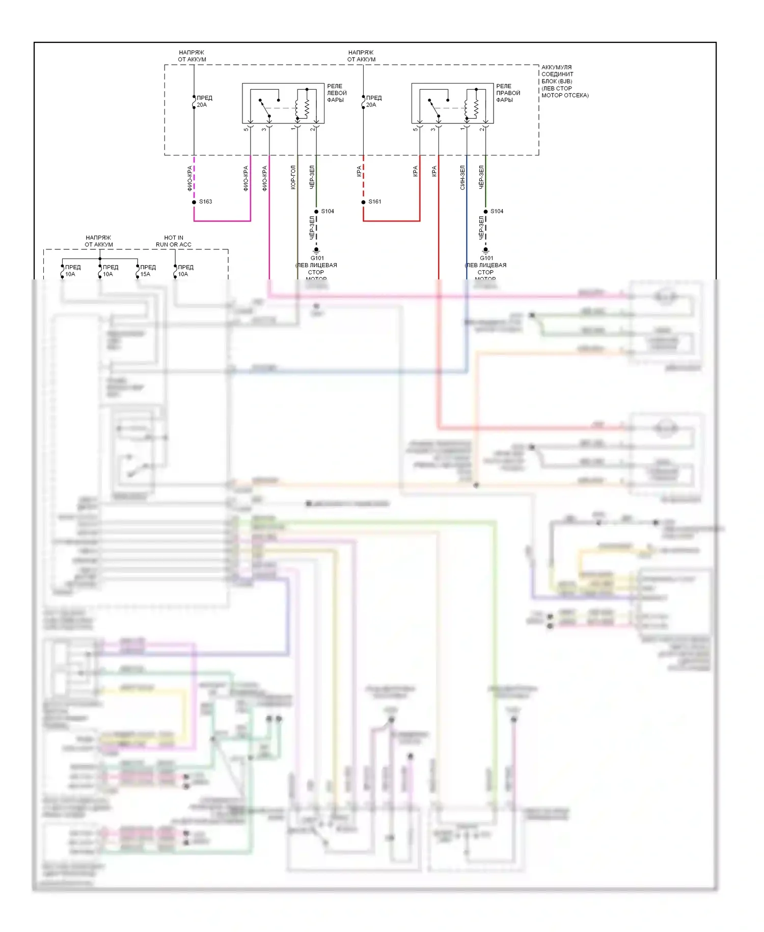 Taurus Ford VI (2009-2012): Электросхема фар, без дрели, с галогенными лампами 