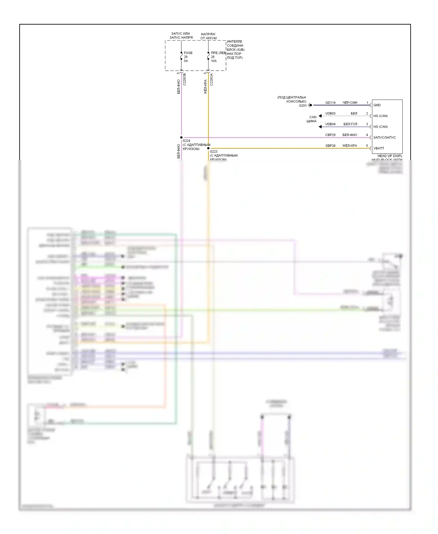 Taurus Ford VI (2009-2012): Электросхема приборной панели (1 из 2) 