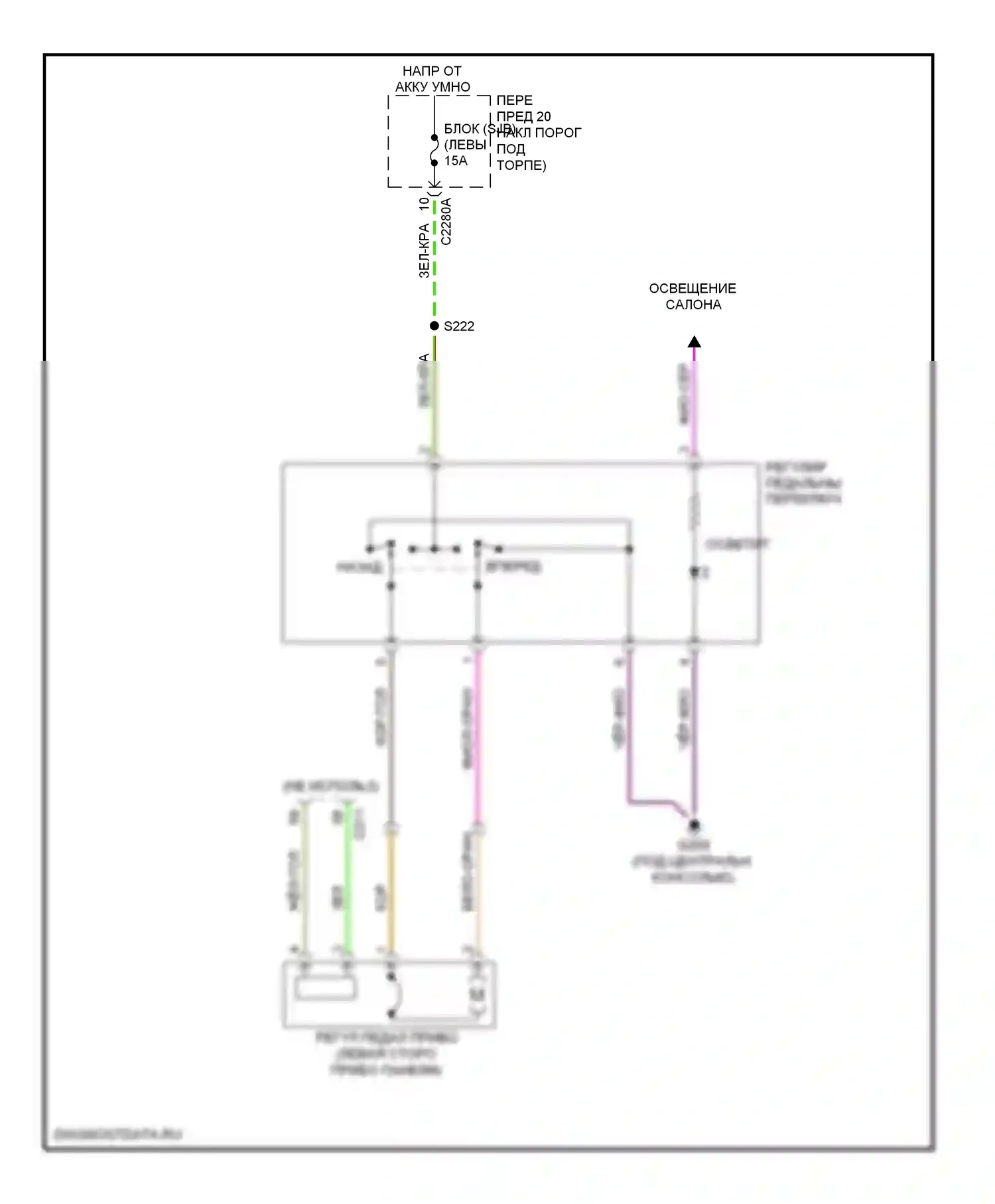 Taurus Ford VI (2009-2012): Электросхема регулируемой педали 