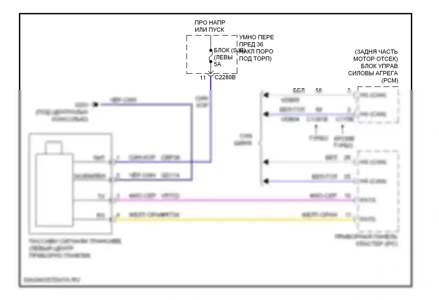 Taurus Ford VI (2009-2012): Пассивная сигнализации электросхема, без интеллектуального доступа 