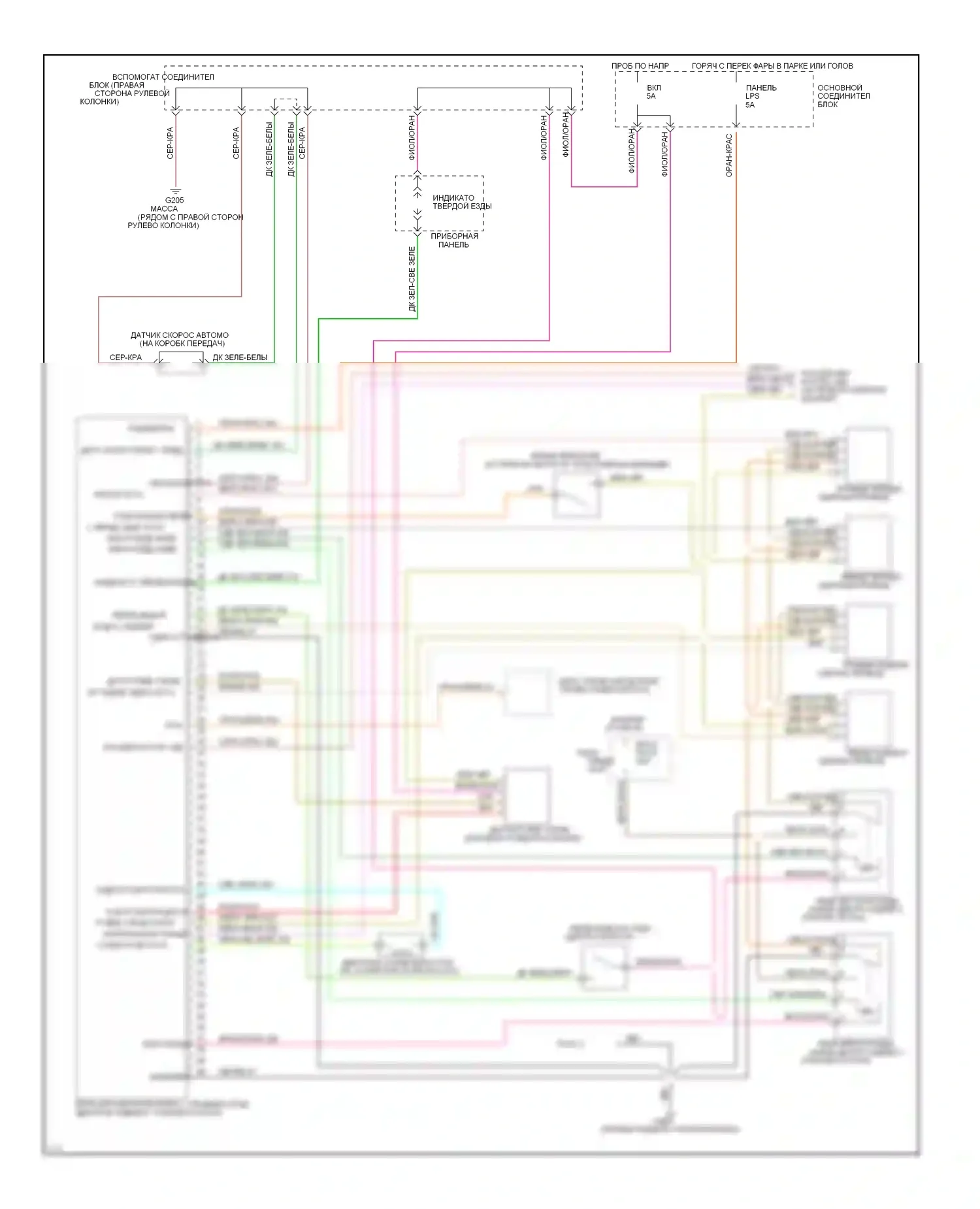 Thunderbird Ford X (1988-1997): 3.8l sc, электросхема электронной подвески 