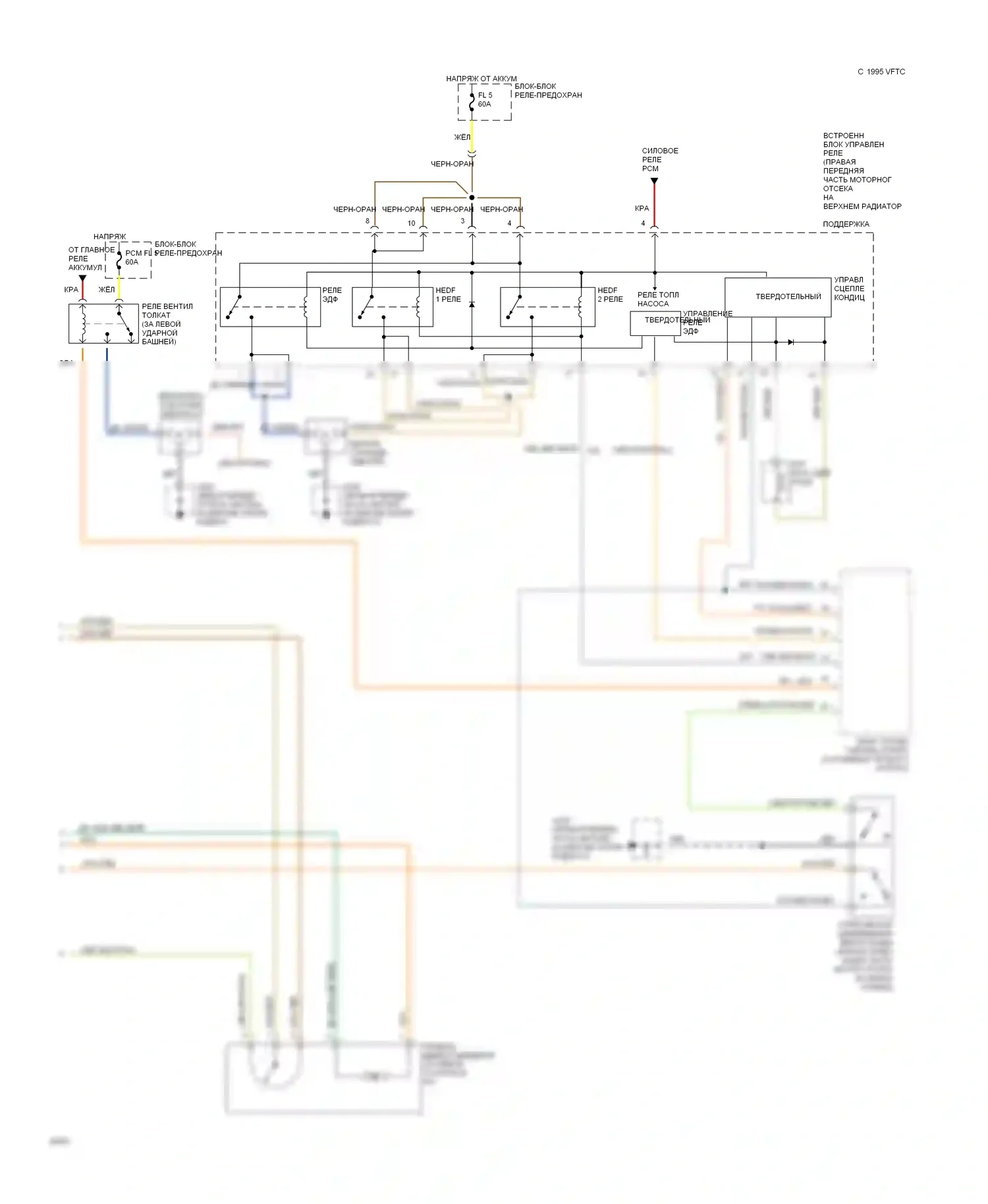 Thunderbird Ford X (1988-1997): 3.8l sc, электросхема кондиционера, климатконтроль (2 из 2) 
