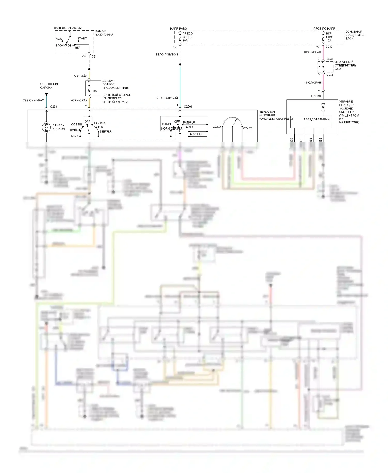 Thunderbird Ford X (1988-1997): 3.8l sc, электросхема кондиционера, ручной кондиционер 
