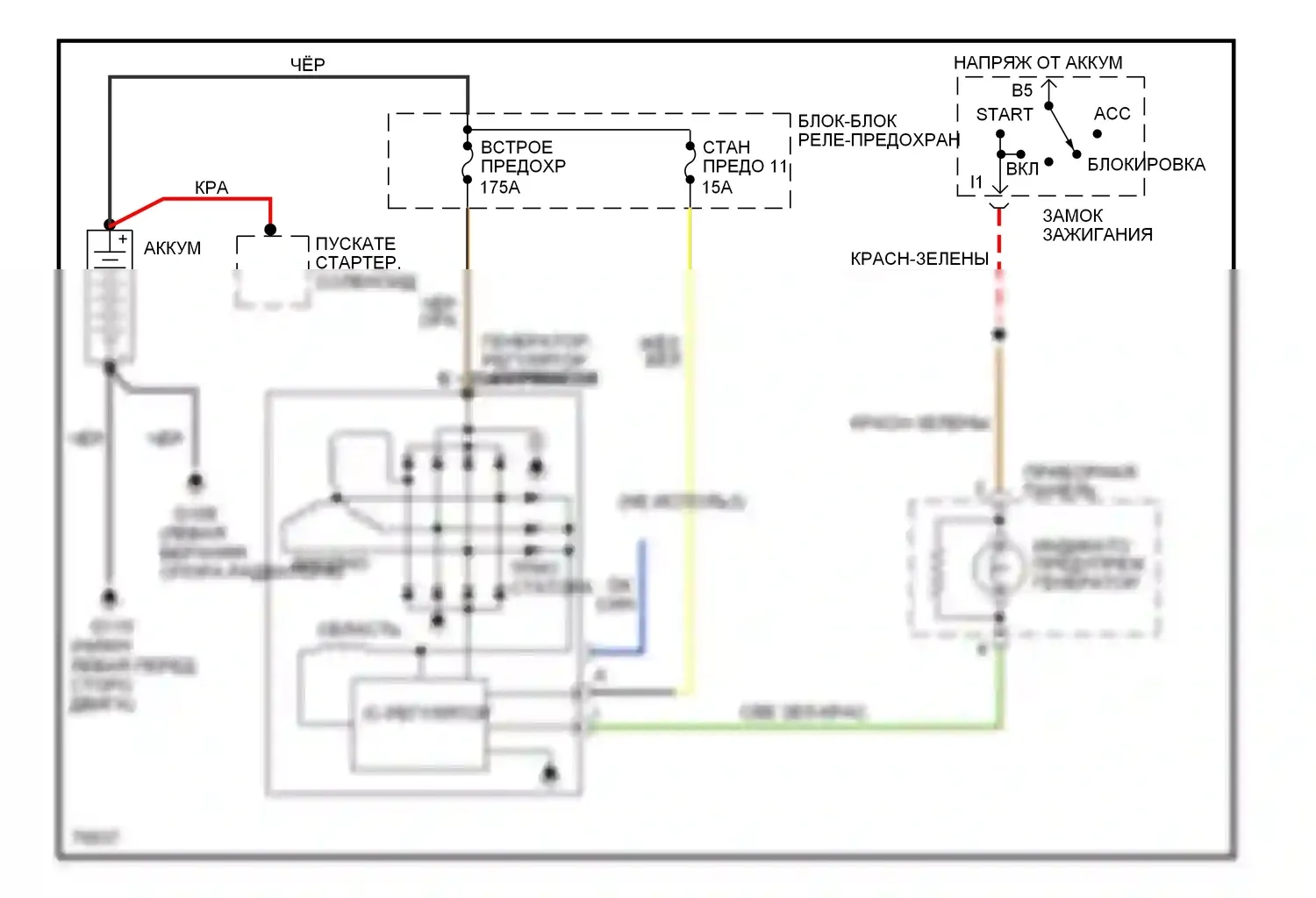 Thunderbird Ford X (1988-1997): 3.8l sc, электросхема генератора 