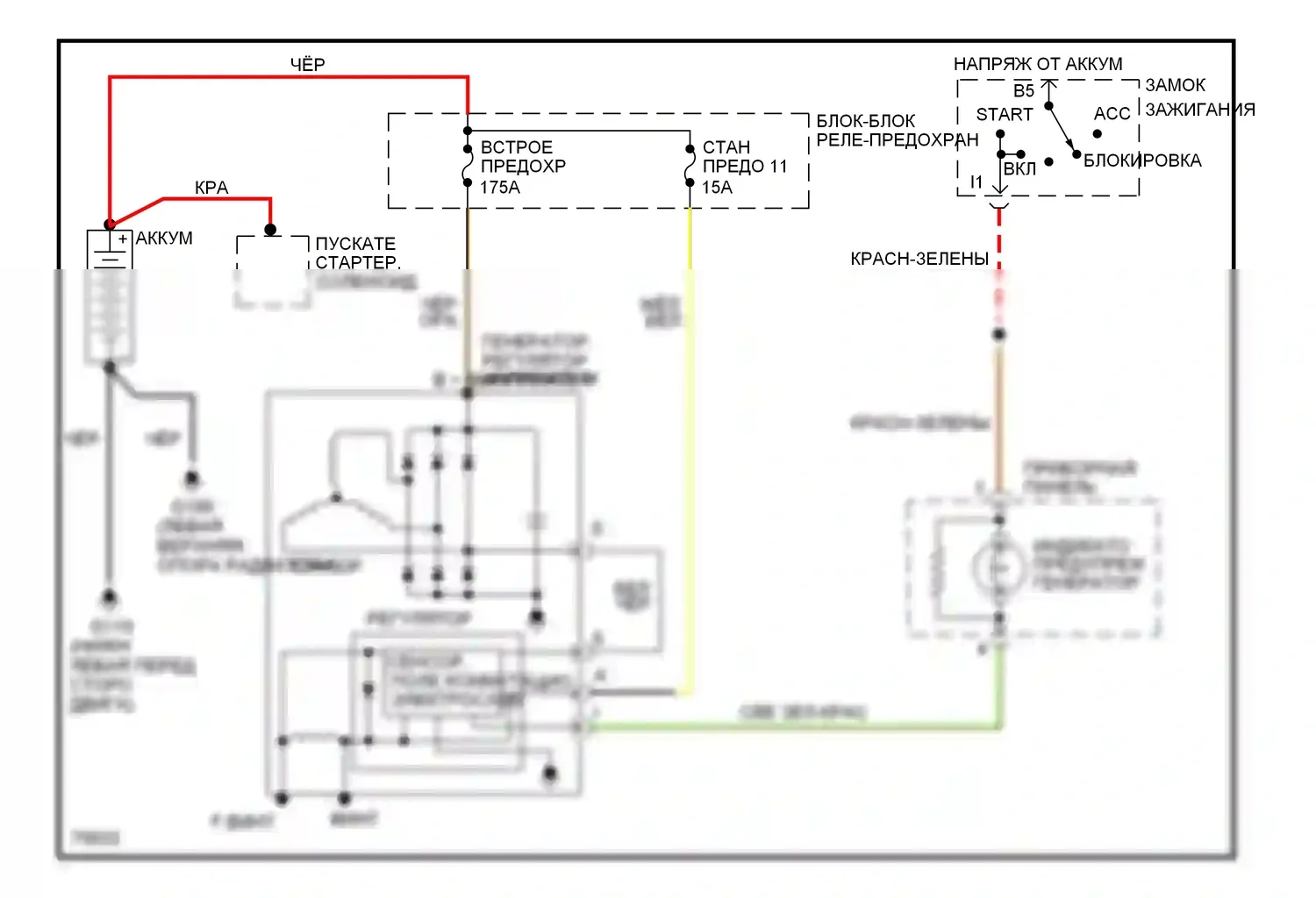 Thunderbird Ford X (1988-1997): 4.6l, электросхема генератора 