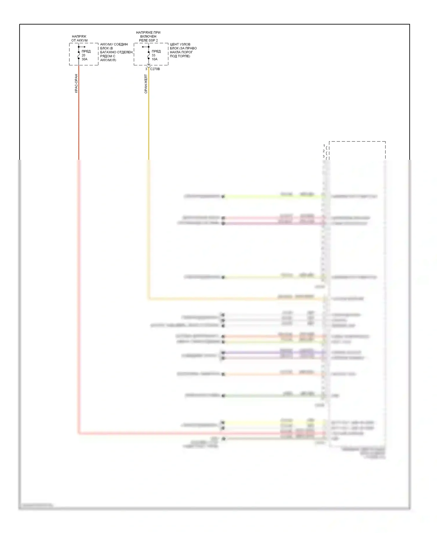 Thunderbird Ford XI (2000-2005): Электросхема блоков управления кузовом (2 из 4) 