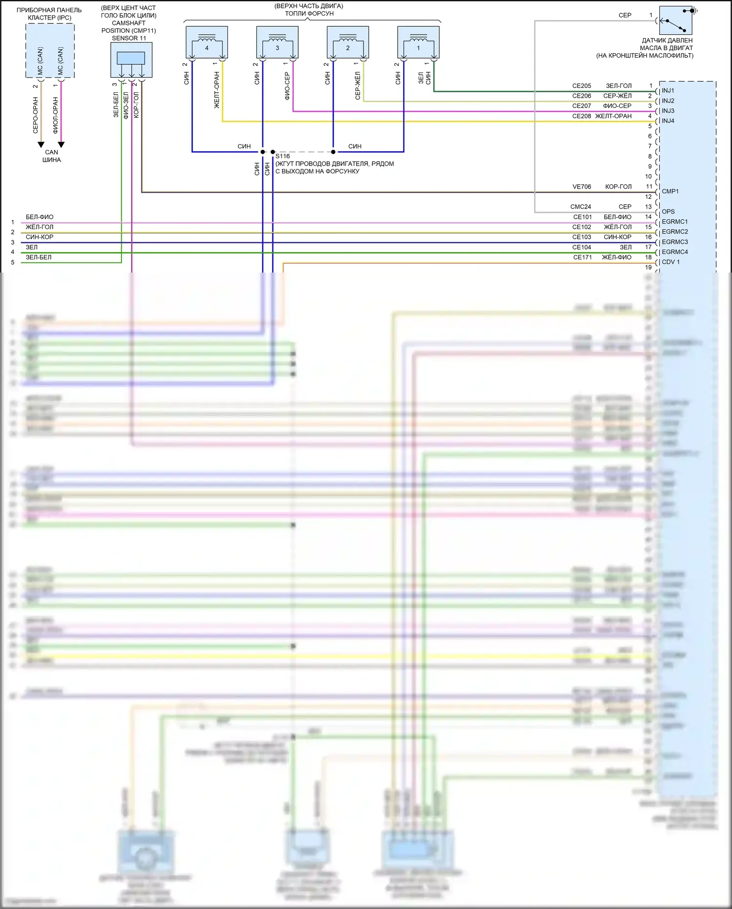 Tourneo Connect Ford II (2013-2018): Электросхема двигателя 2.5l (5 из 5) 
