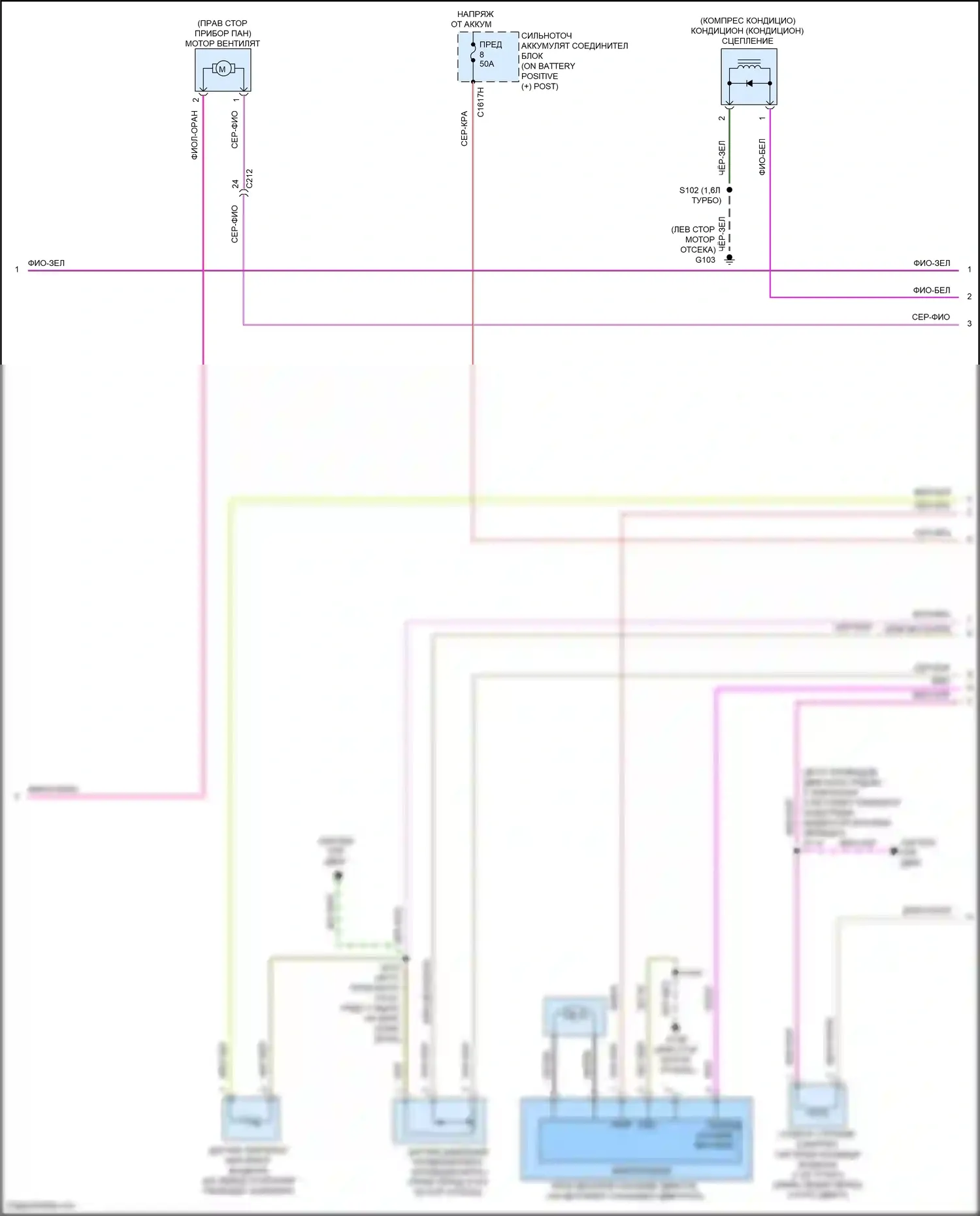 Tourneo Connect Ford II (2013-2018): Полуавтоматическая электросхема кондиционера (2 из 3) 