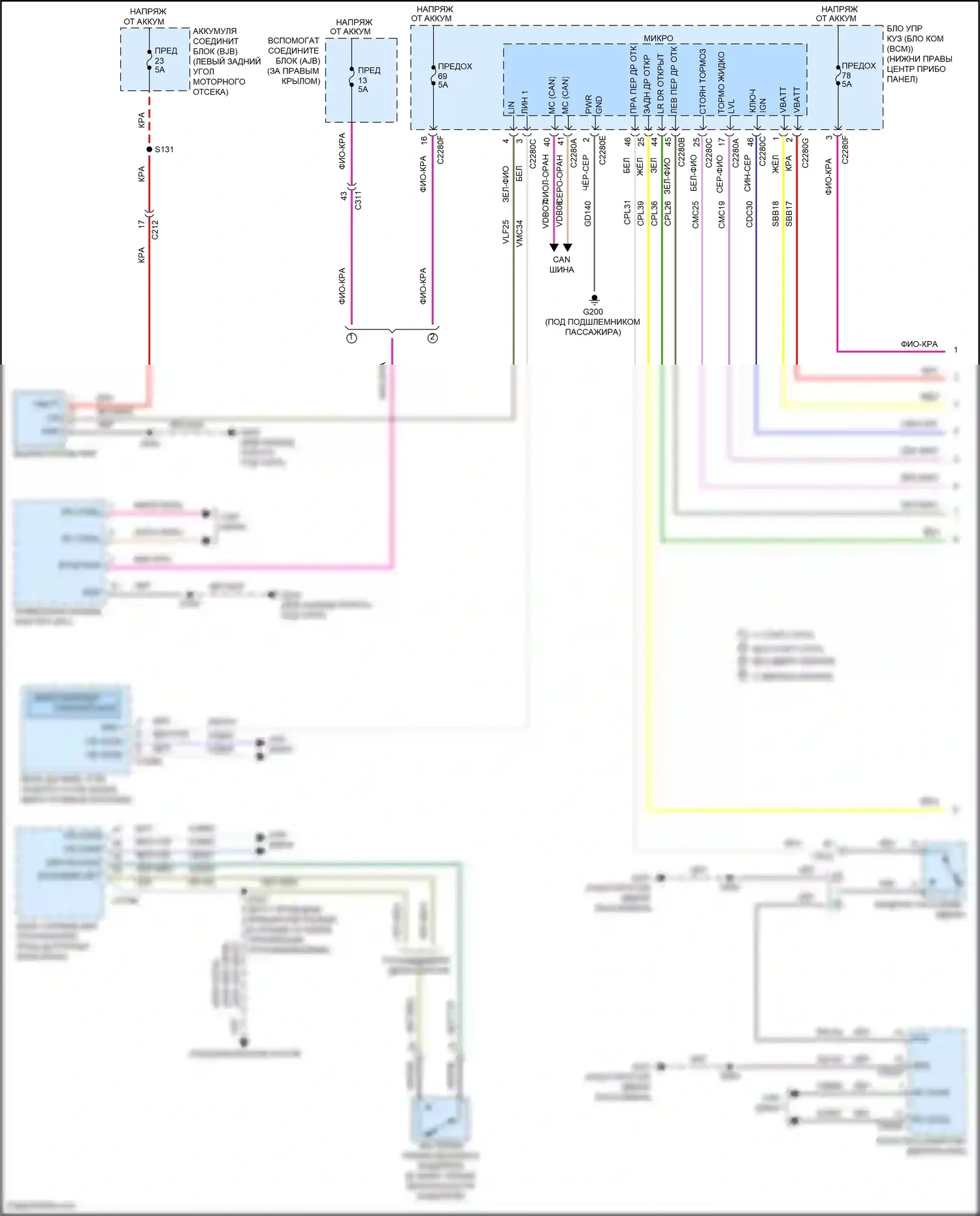 Tourneo Connect Ford II (2013-2018): Электросхема помощников водителя (1 из 2) 
