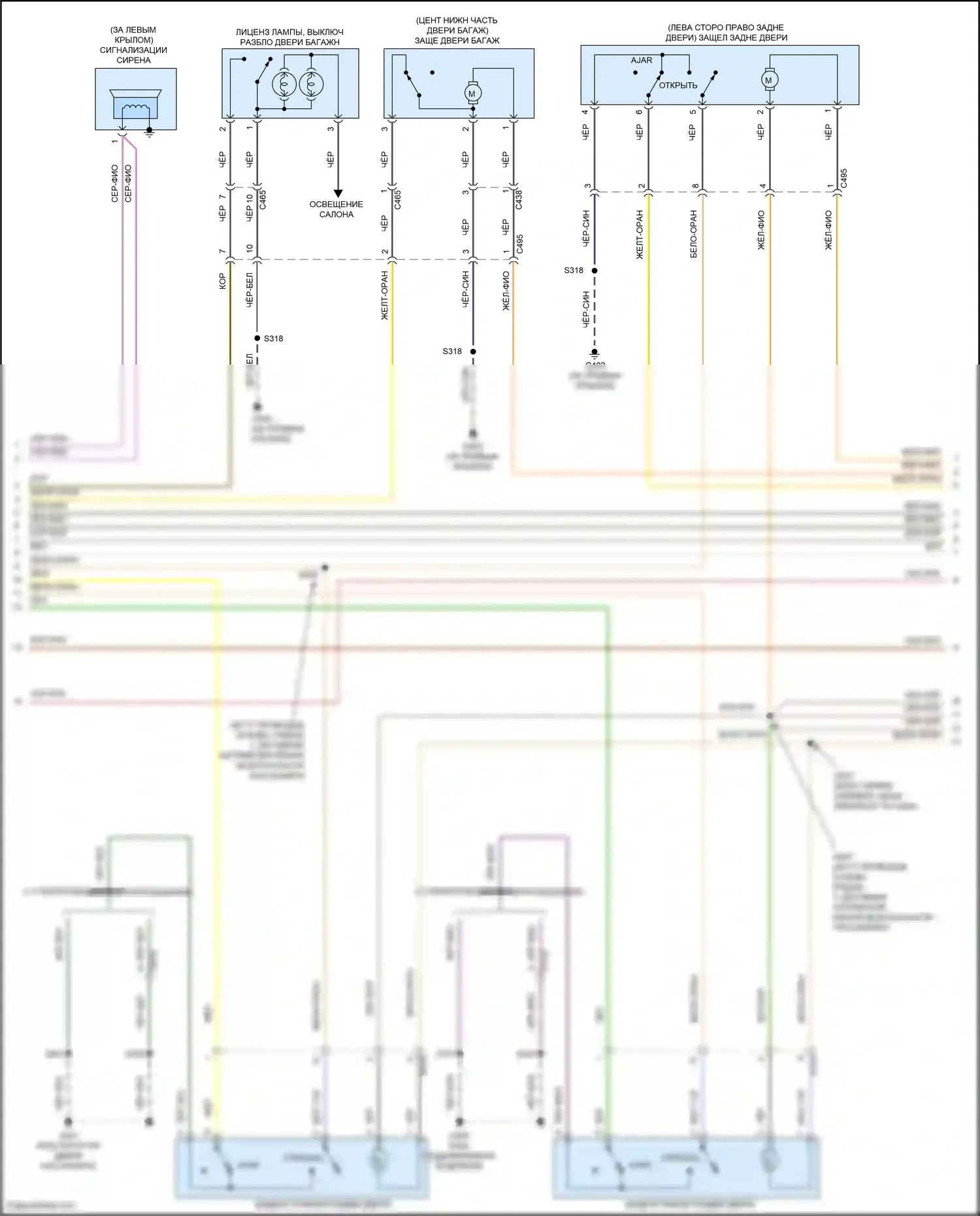 Tourneo Connect Ford II (2013-2018): Электросхема с защитой от взлома, без дверного блока (2 из 3) 