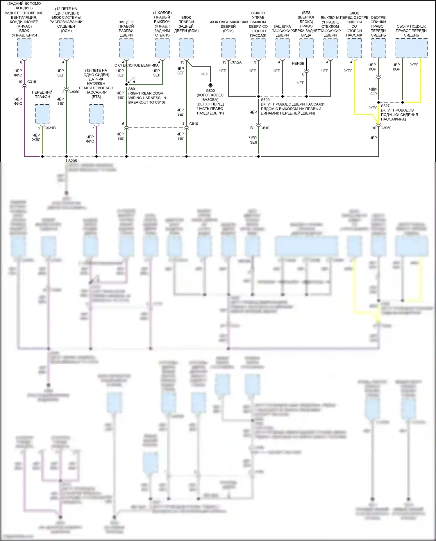 Tourneo Connect Ford II (2013-2018): Электросхема точек подключения масс (2 из 4) 