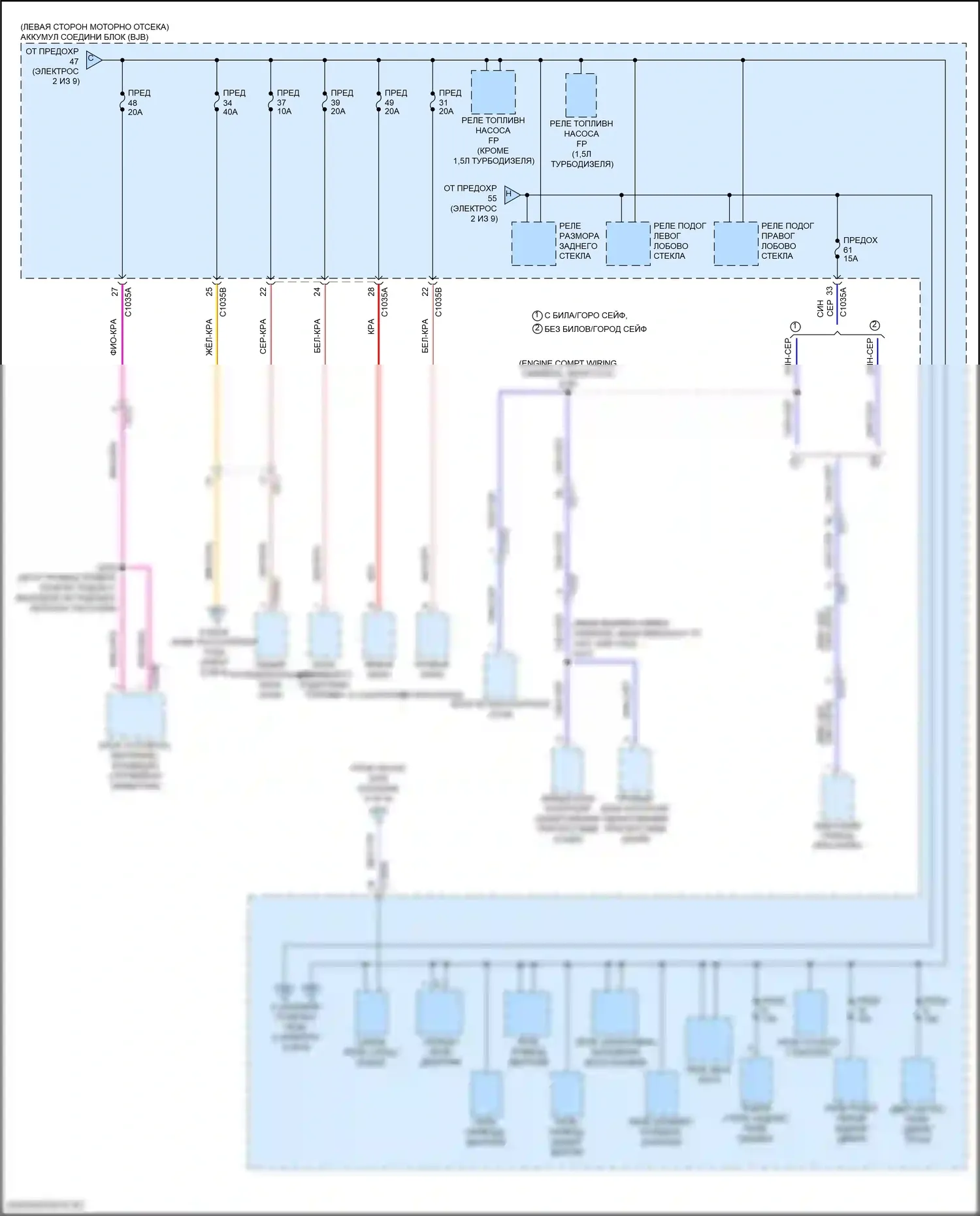 Transit Connect Ford II рестайлинг (2018-2024): Электросхема блока предохранителей реле (3 из 9) 