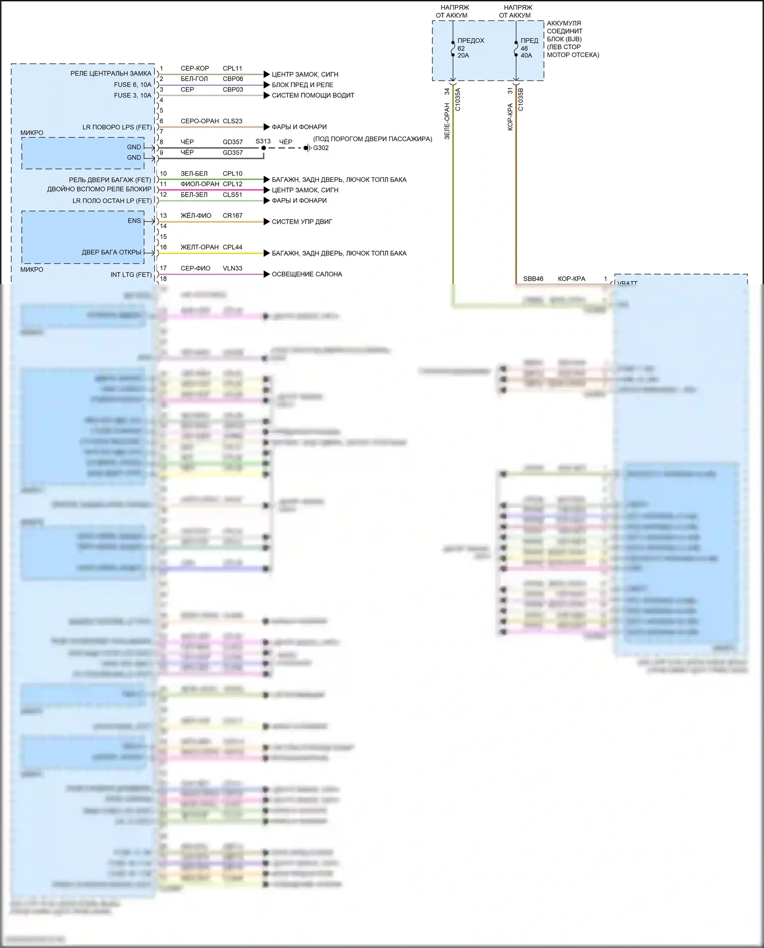 Transit Connect Ford II рестайлинг (2018-2024): Электросхема управления кузовом (2 из 2) 