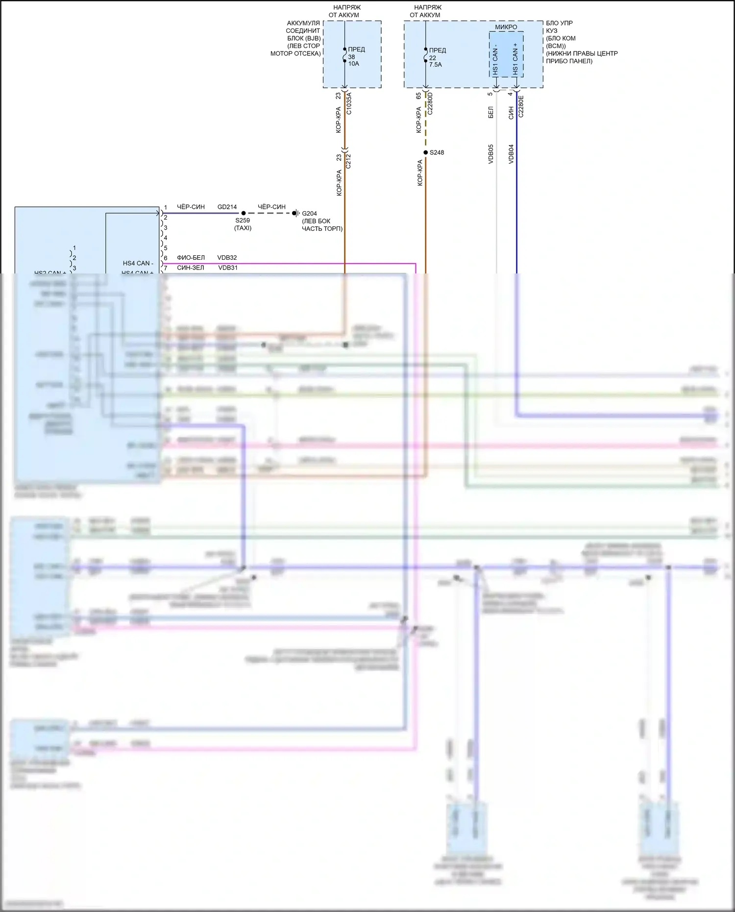 Transit Connect Ford II рестайлинг (2018-2024): Can шина электросхема (1 из 5) 