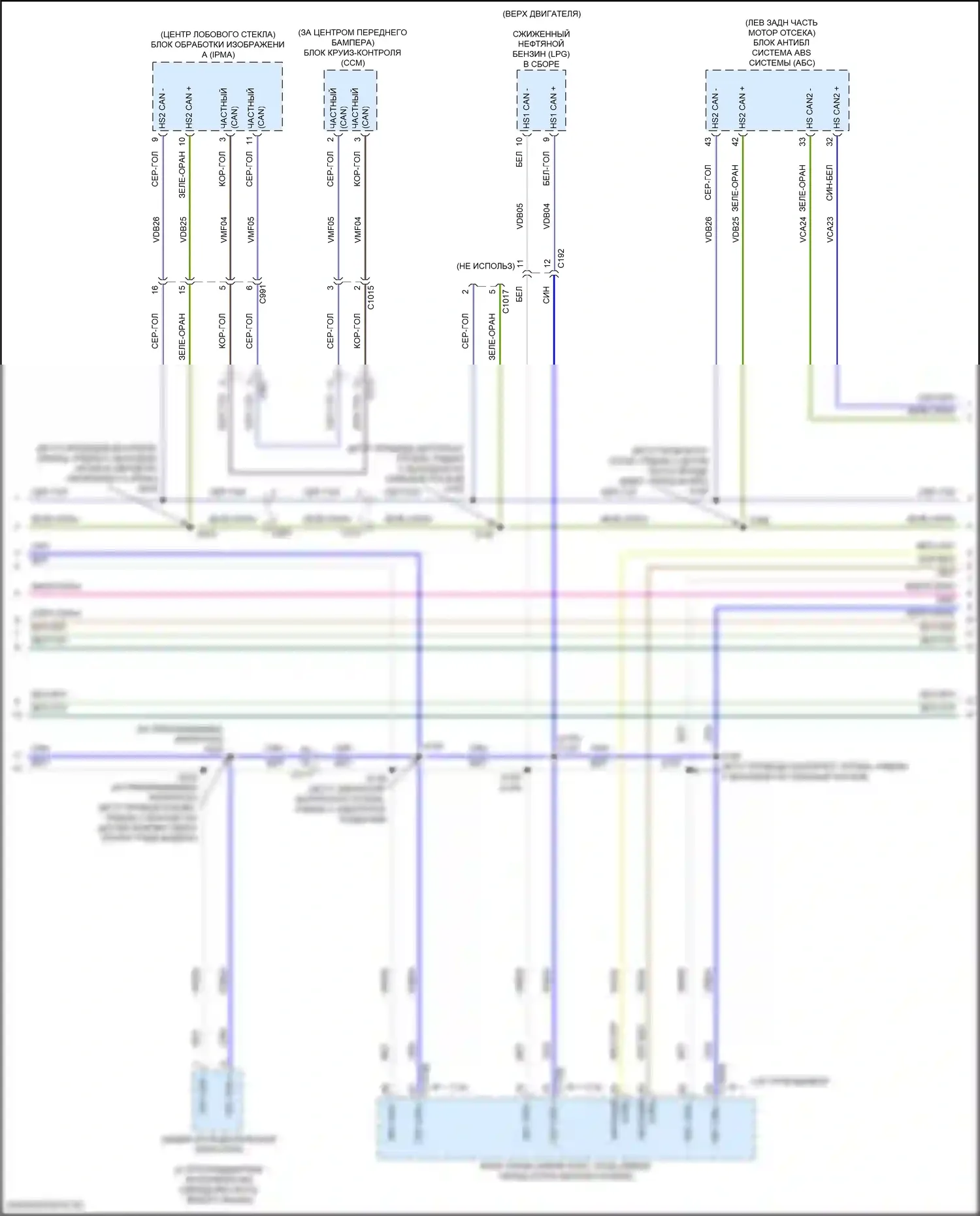 Transit Connect Ford II рестайлинг (2018-2024): Can шина электросхема (2 из 5) 
