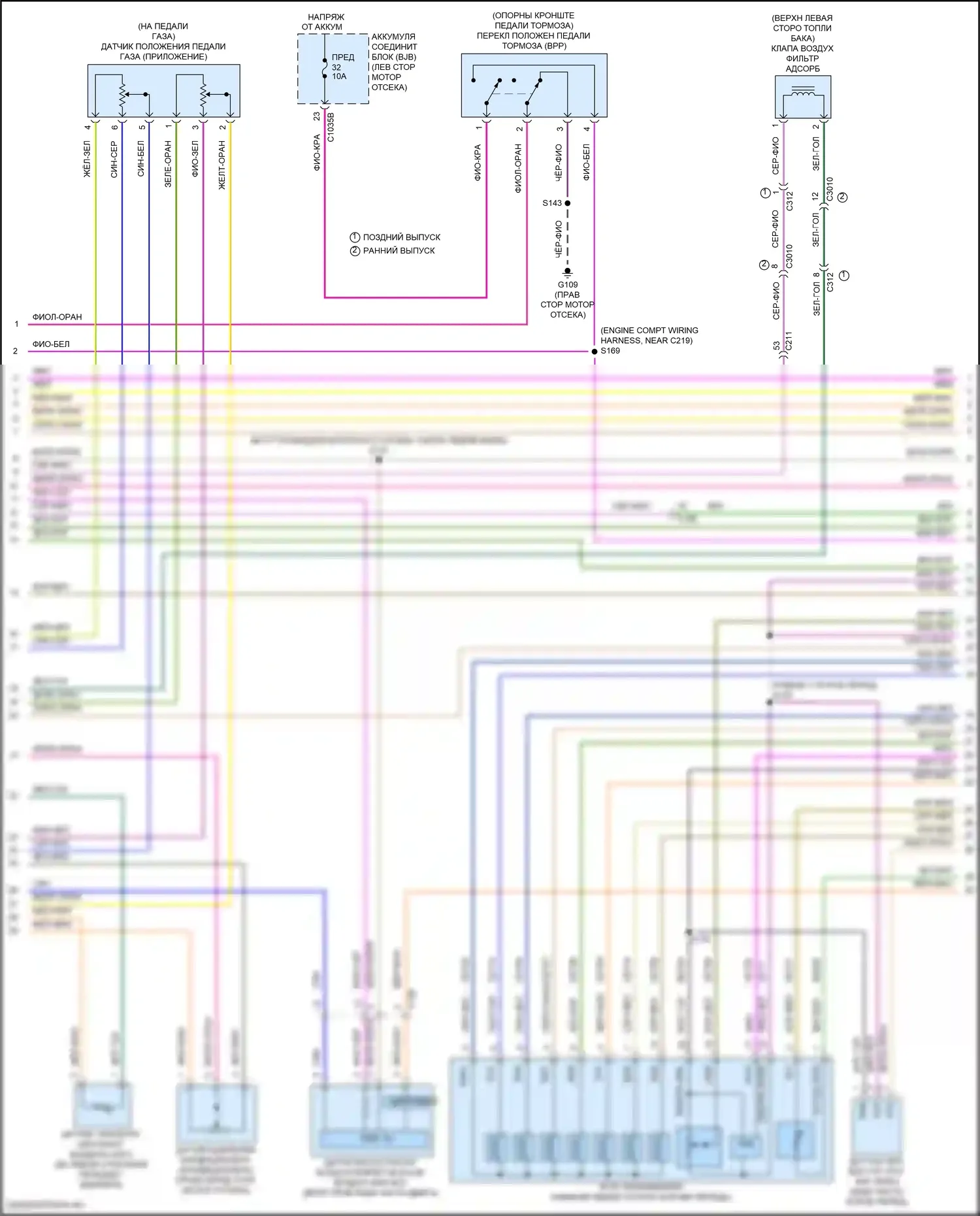 Transit Connect Ford II рестайлинг (2018-2024): Электросхема двигателя 2.5l lpg (2 из 5) 
