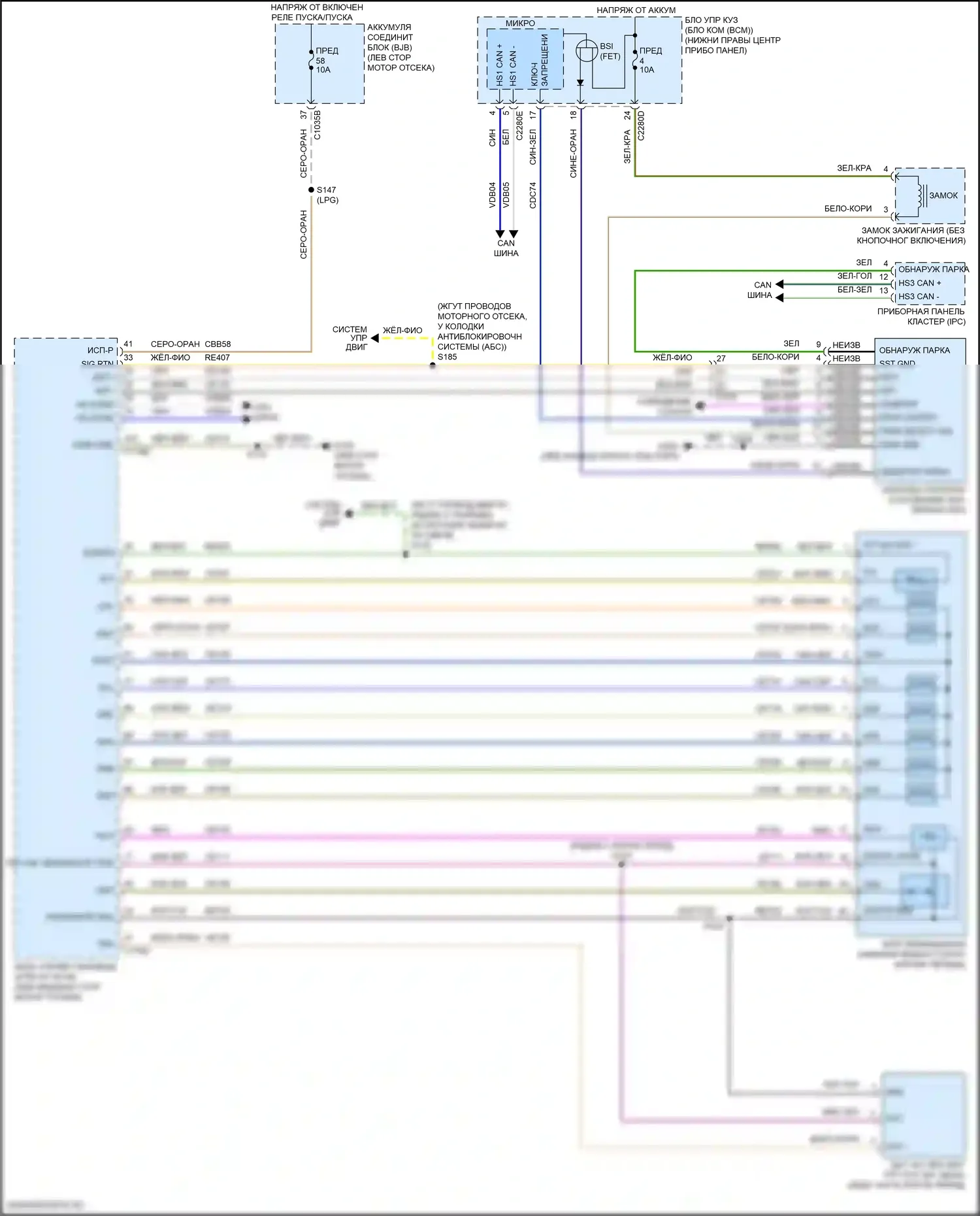 Transit Connect Ford II рестайлинг (2018-2024): 2,5л cng, электросхема коробки передач 