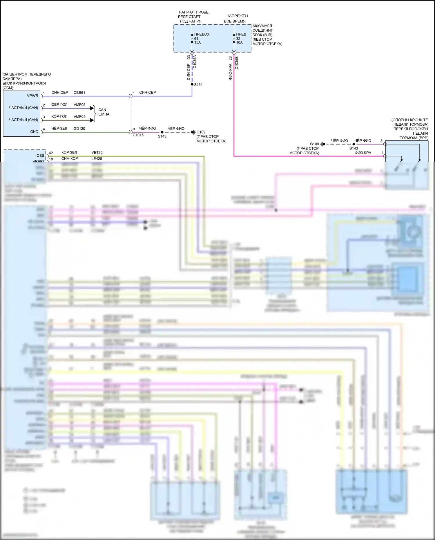 Transit Connect Ford II рестайлинг (2018-2024): Электросхема круиз-контроля (1 из 2) 