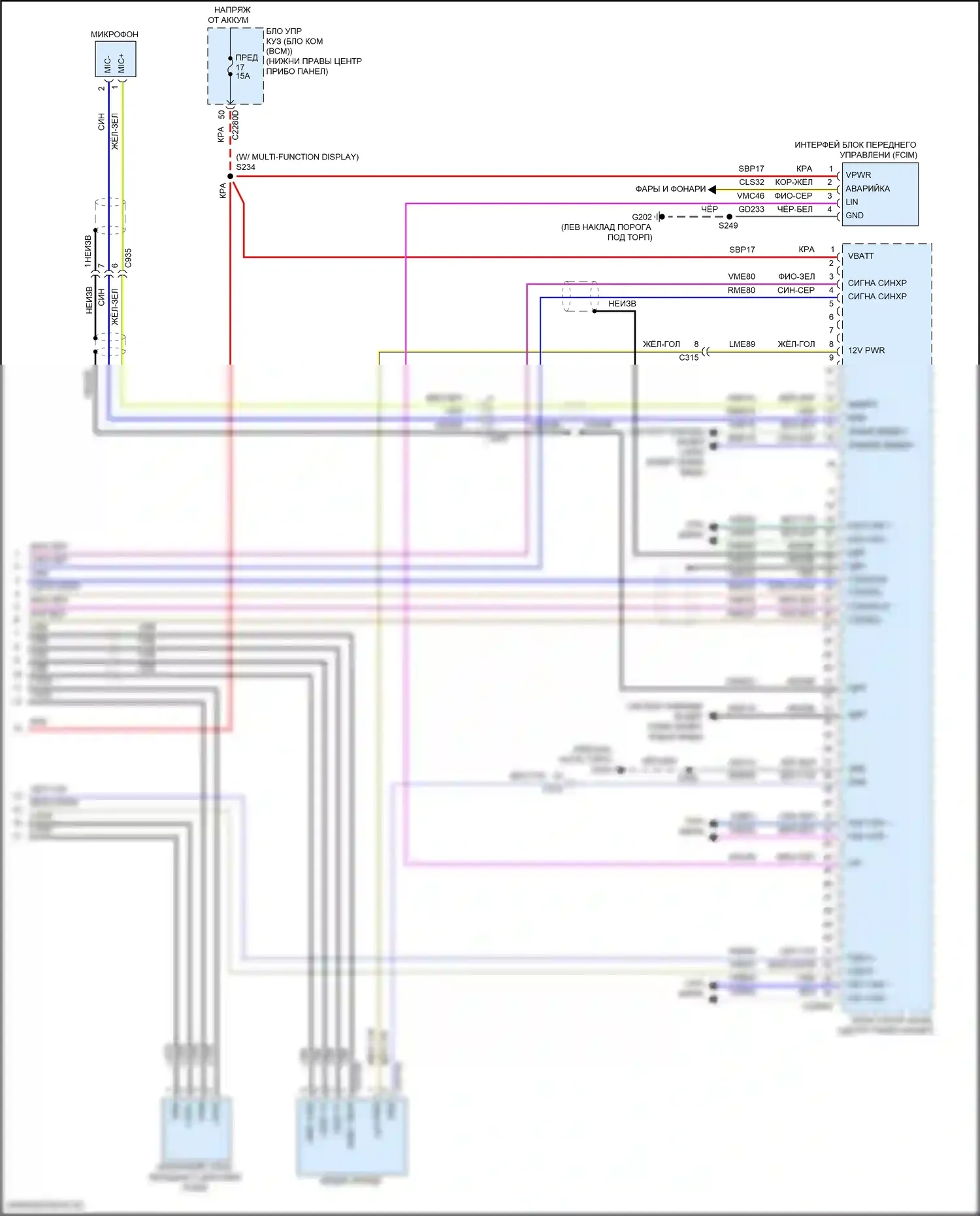Transit Connect Ford II рестайлинг (2018-2024): Электросхема магнитолы синхронизации (3 из 3) 
