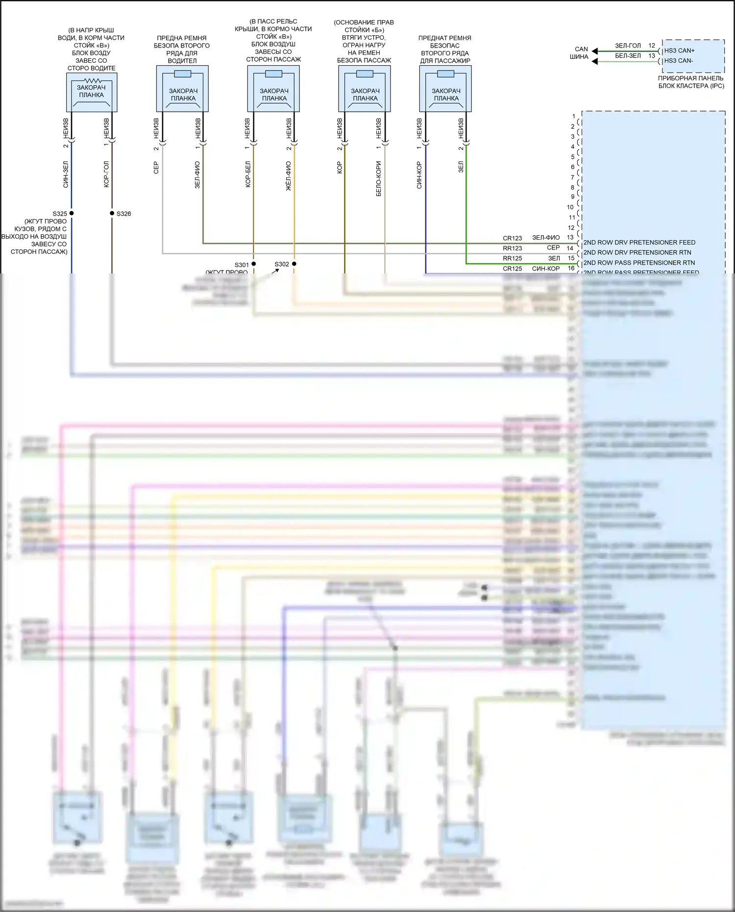 Transit Connect Ford II рестайлинг (2018-2024): Электросхема подушек безопасности (3 из 3) 