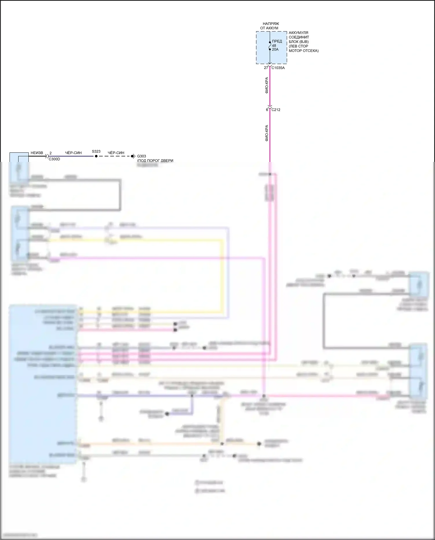 Transit Connect Ford II рестайлинг (2018-2024): Электросхема обогреваемых сидений 