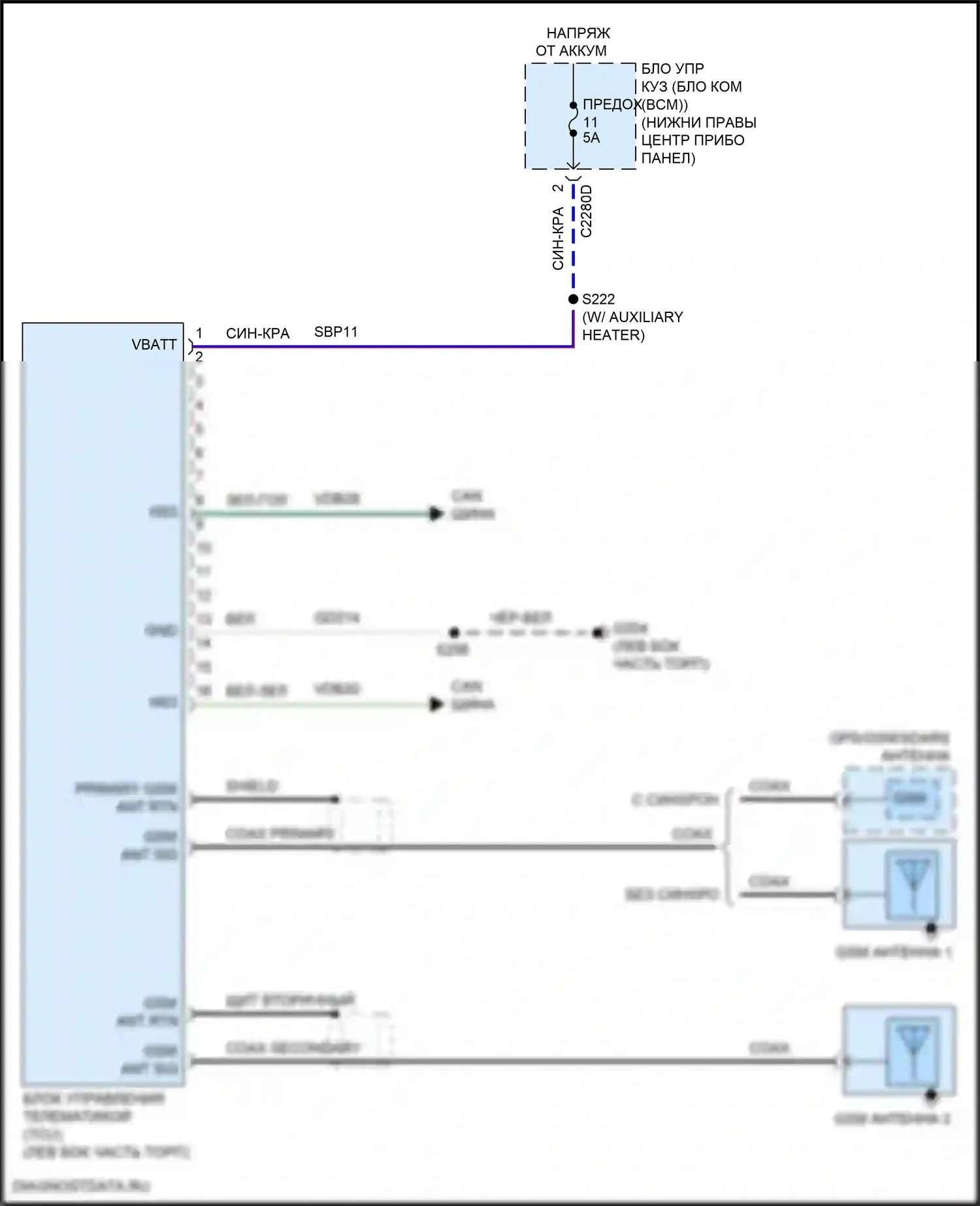Transit Connect Ford II рестайлинг (2018-2024): Электросхема начальника бригады 