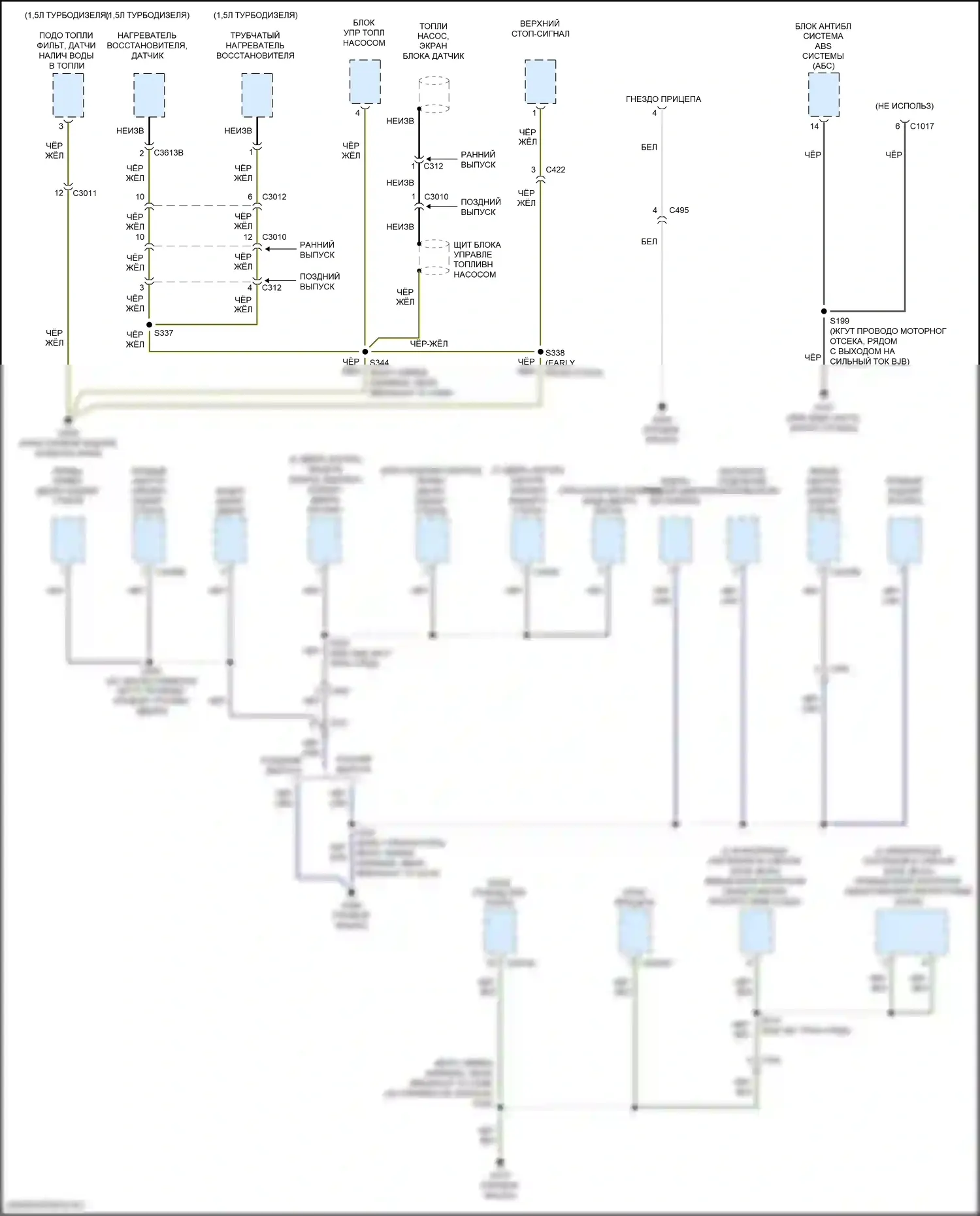 Transit Connect Ford II рестайлинг (2018-2024): Электросхема разводки массы (6 из 6) 