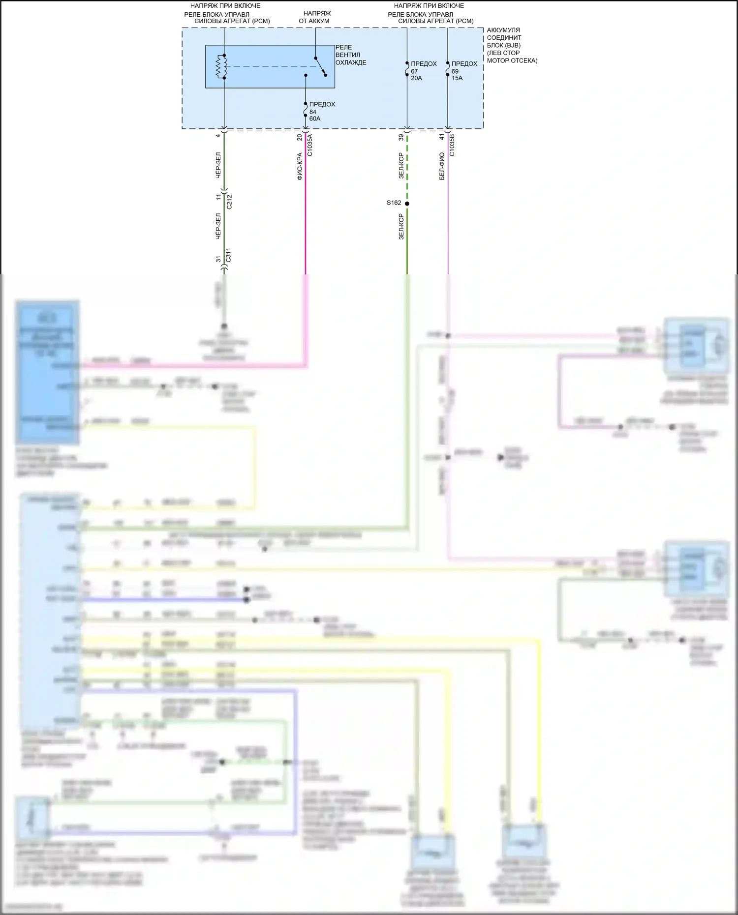Transit Connect Ford II рестайлинг (2018-2024): Электросхема вентилятора охлаждения 