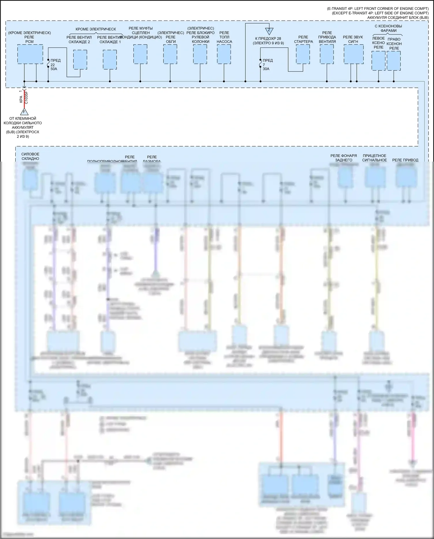 Transit Ford T8 (2023-2024): Электросхема блока предохранителей реле (5 из 9) 