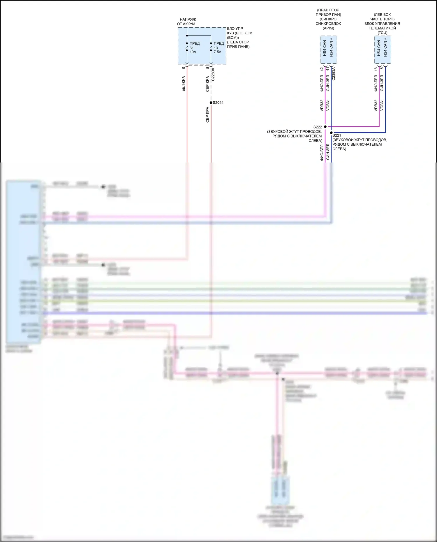 Transit Ford T8 (2023-2024): Can шина электросхема, без синхронизации 4 (1 из 4) 