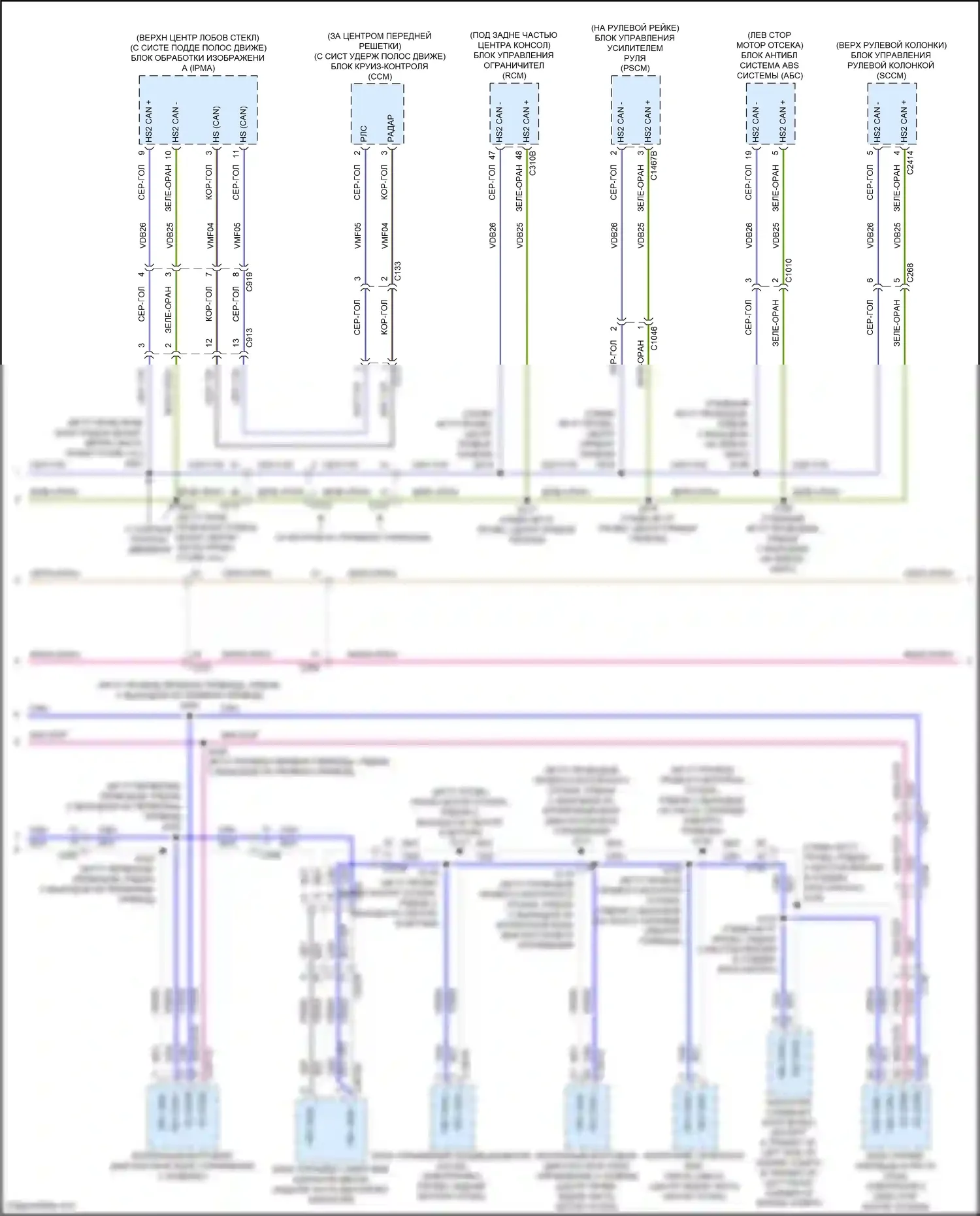 Transit Ford T8 (2023-2024): Can шина электросхема, с синхронизацией 4 (3 из 4) 