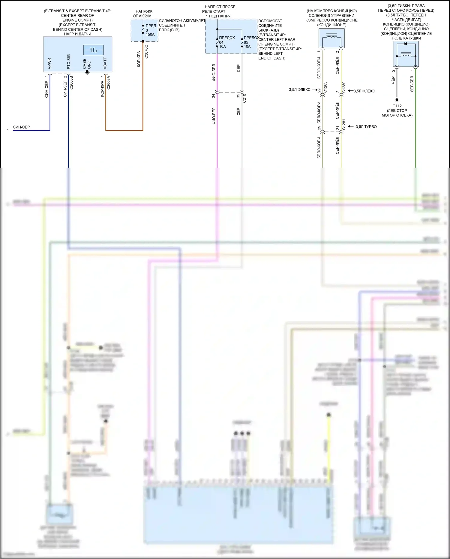 Transit Ford T8 (2023-2024): Электросхема ручного кондиционера (2 из 5) 