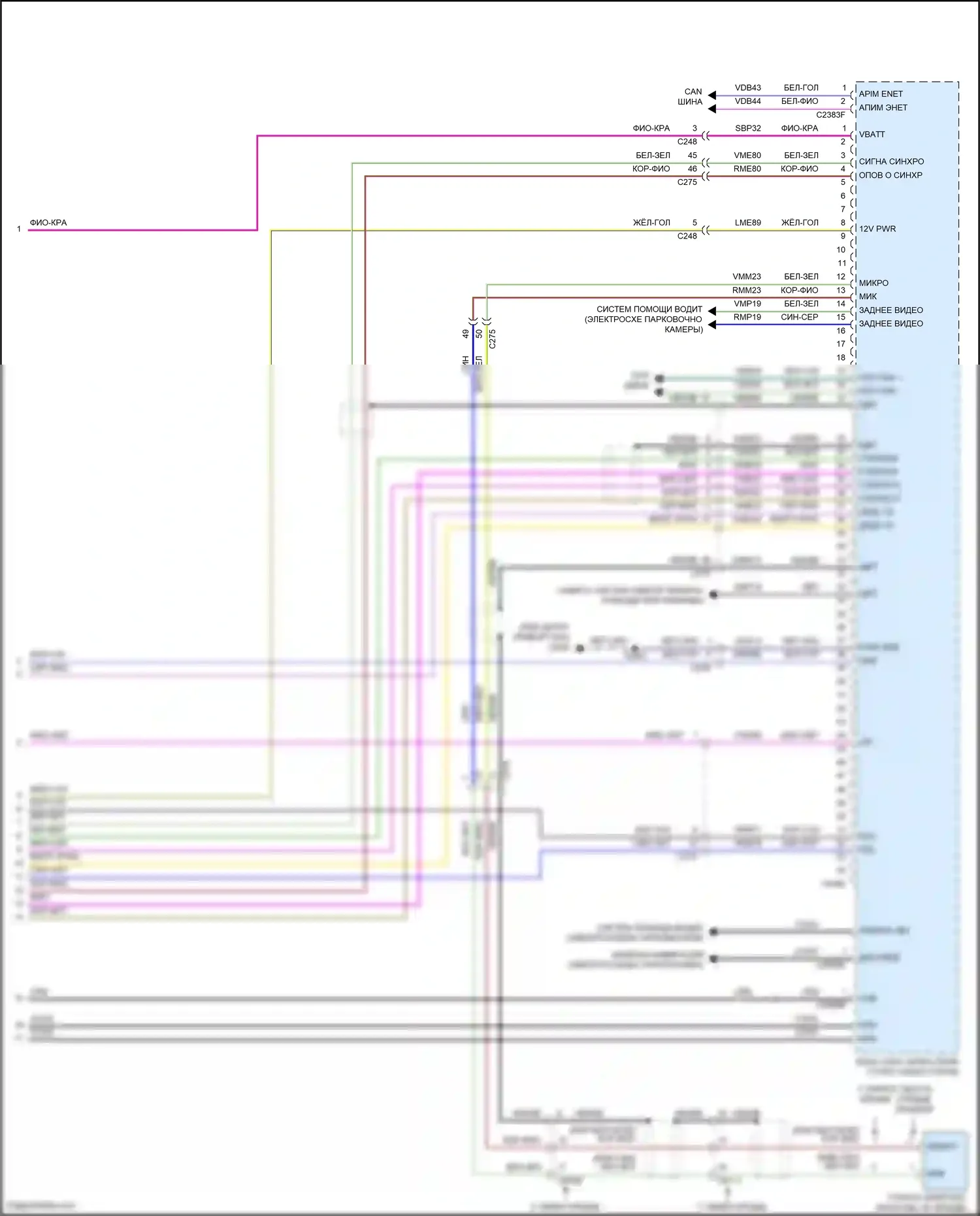 Transit Ford T8 (2023-2024): Электросхема магнитолы, с синхронизацией 4 (5 из 5) 
