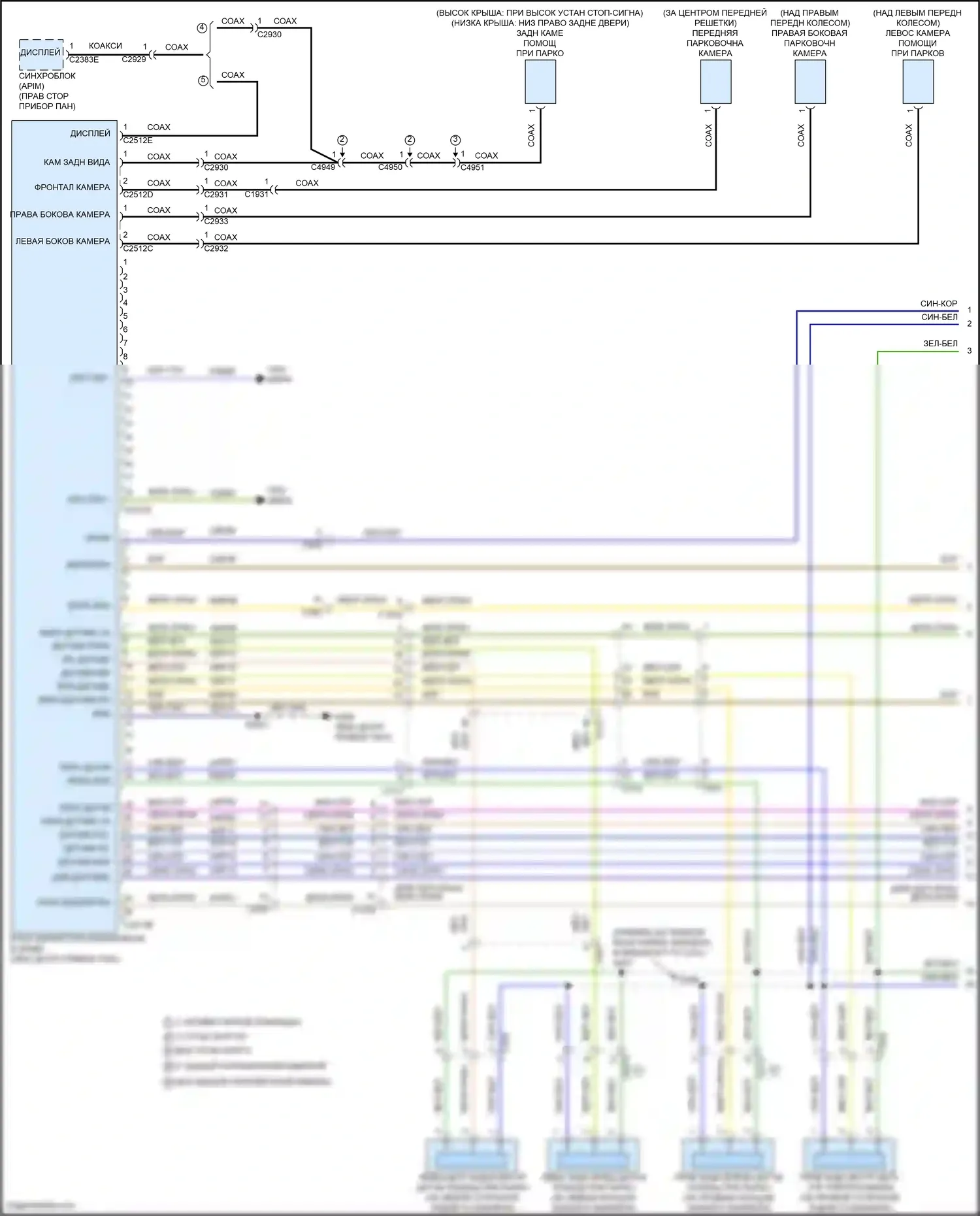 Transit Ford T8 (2023-2024): Электросхема парктроника, без автоматизированного парктроника (1 из 2) 