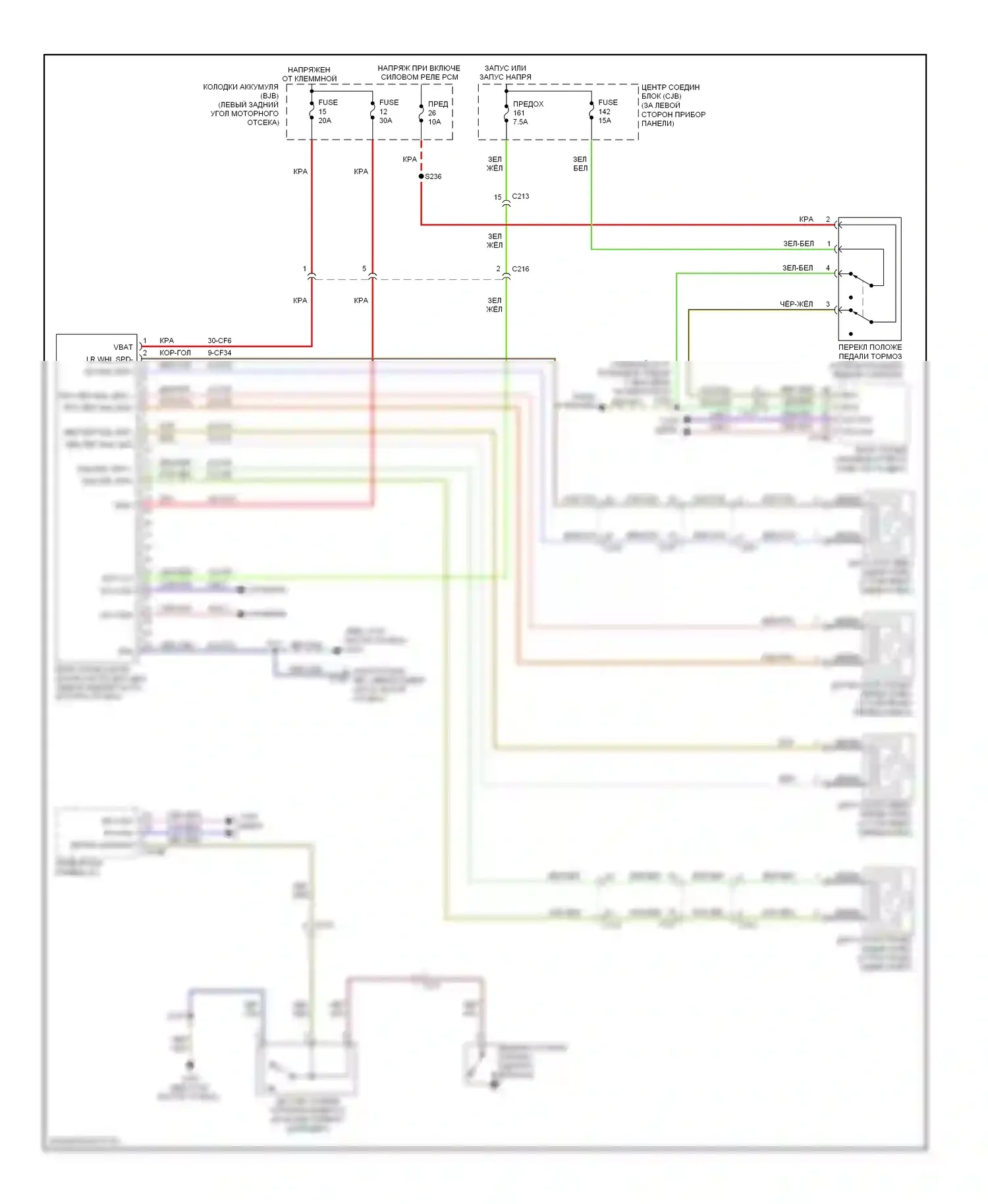 Transit Ford VII (2006-2013): Антиблокировочная система abs электросхема, без контроля динамической устойчивости 