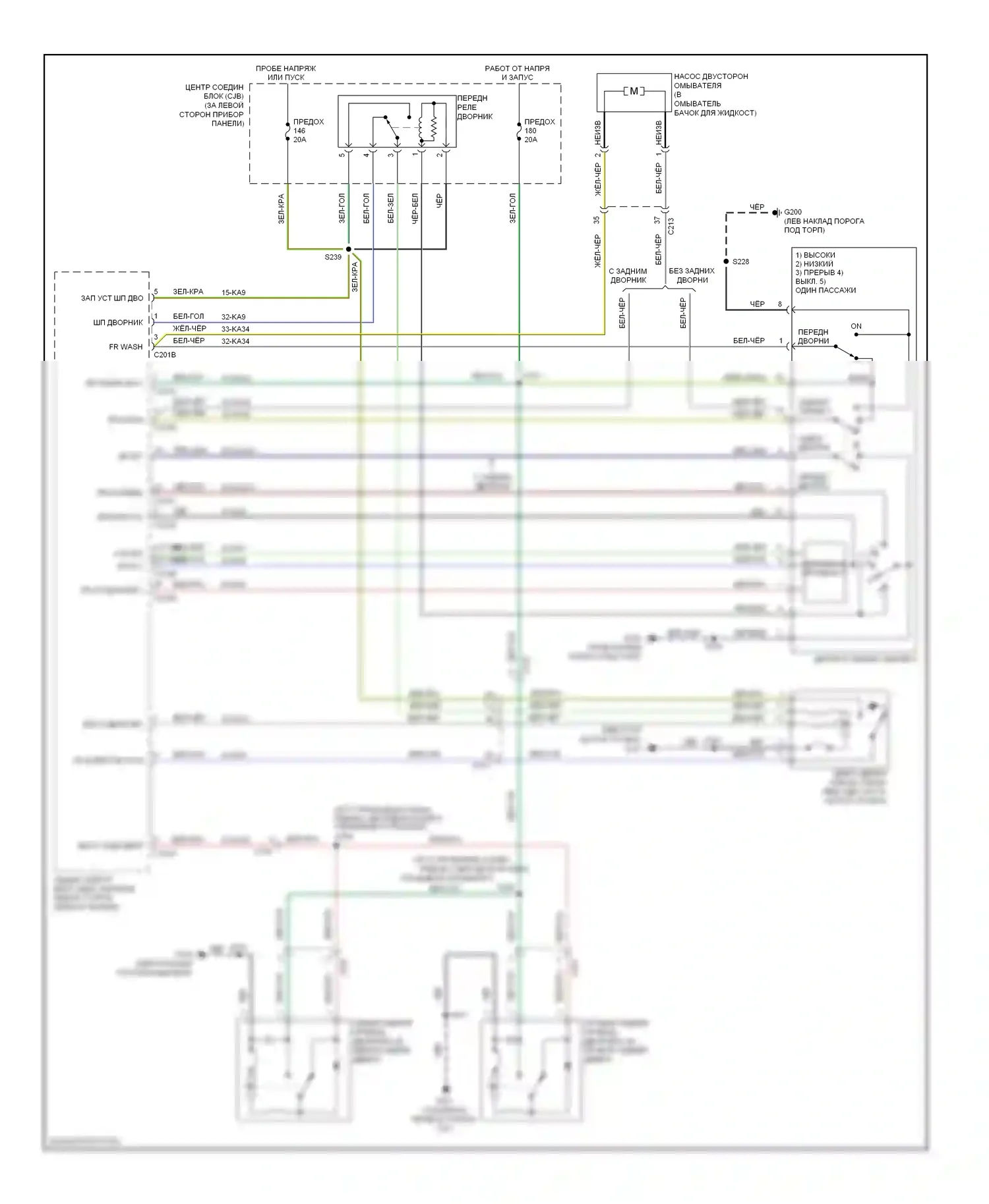 Transit Ford VII (2006-2013): Дворники и омыватели электросхема 