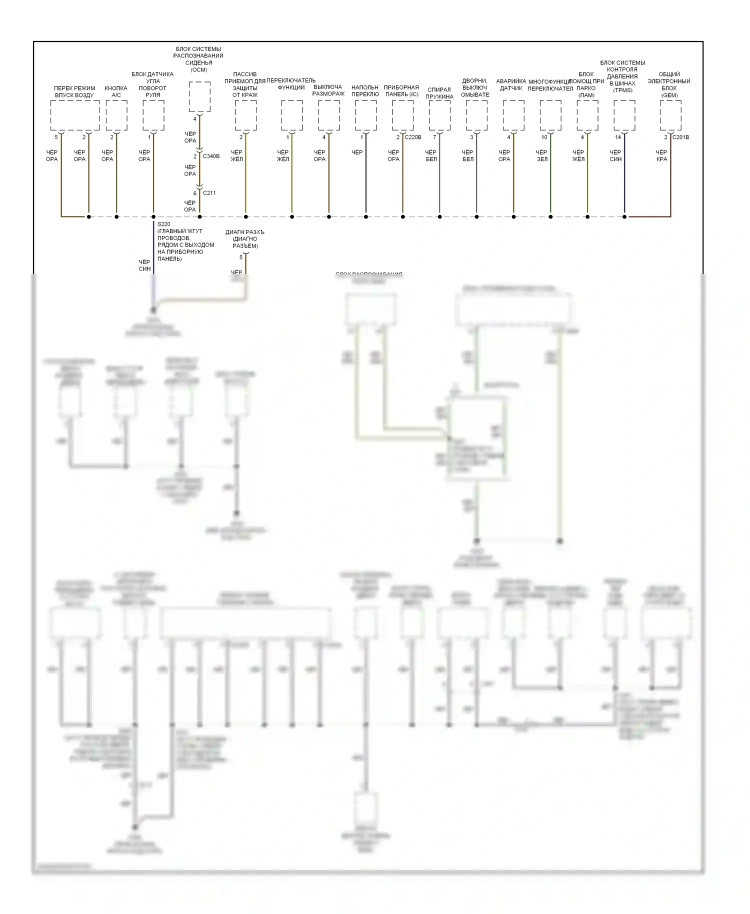 Transit Ford VII (2006-2013): Электросхема точек подключения масс (2 из 3) 