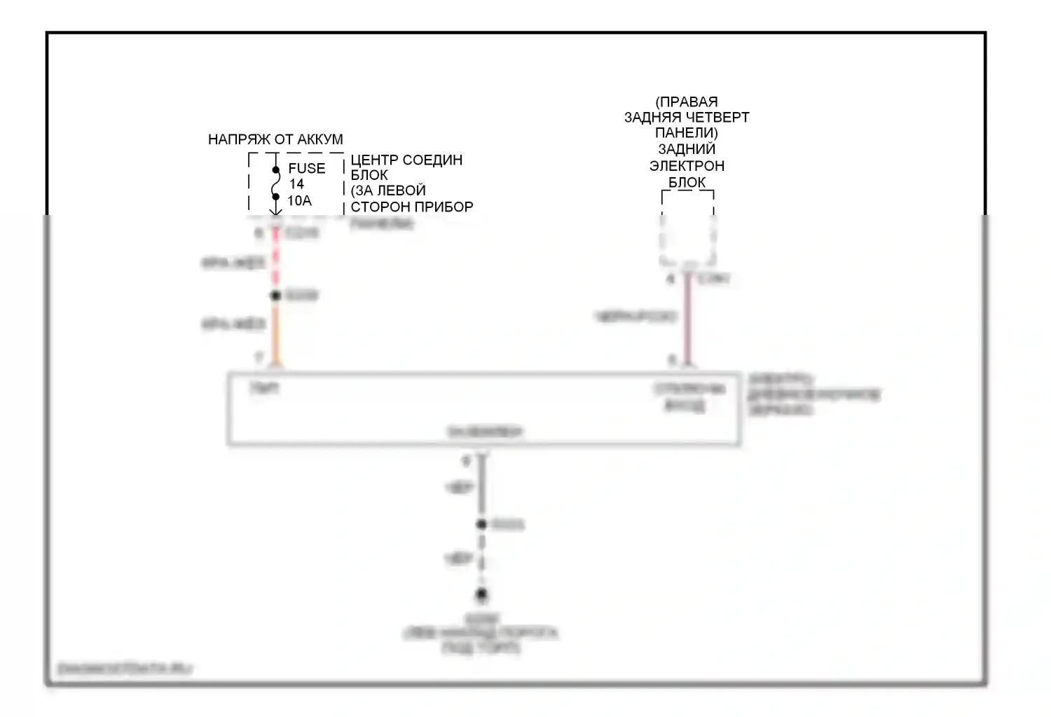 Windstar Ford I (1994-2003): Электросхема электронного дневного/ночного зеркала 
