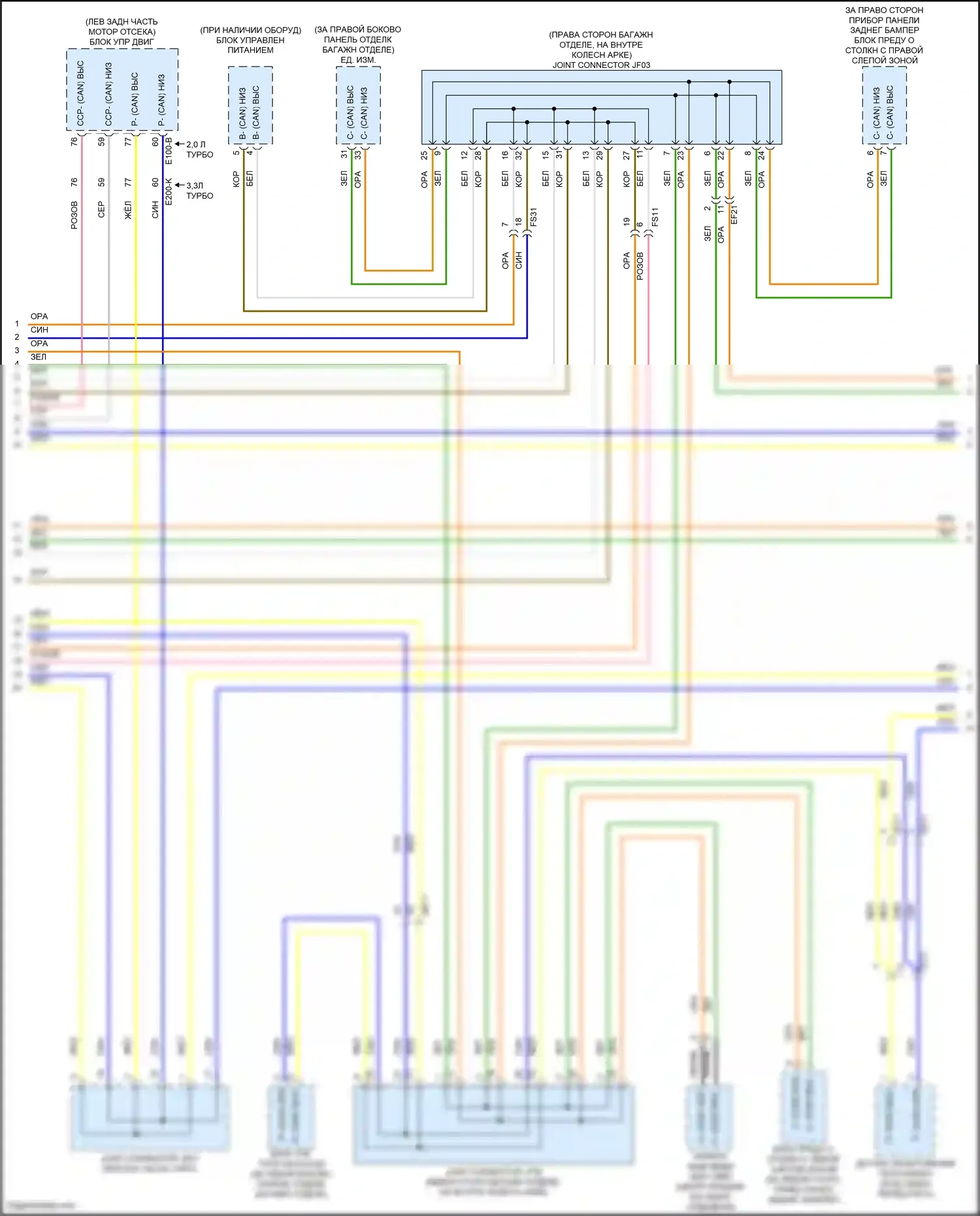 G70 Genesis I рестайлинг (2020-2024): Can шина электросхема (4 из 5) 