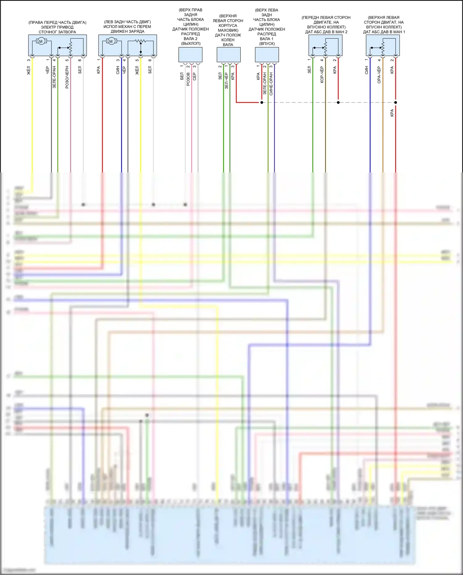 G70 Genesis I рестайлинг (2020-2024): Электросхема двигатель 2.0л турбо, электросхема органов управления двигателем (3 из 7) 