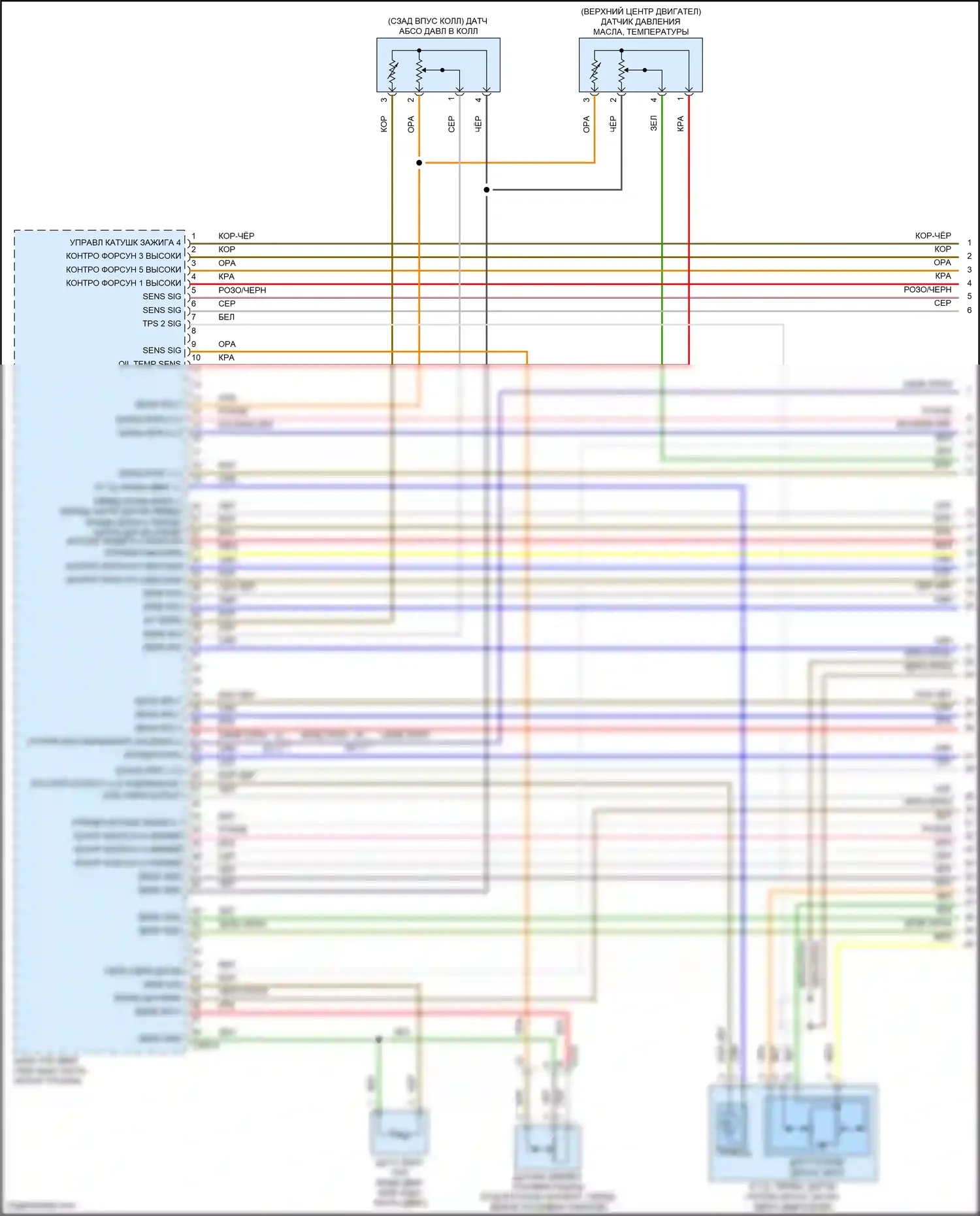 G70 Genesis I рестайлинг (2020-2024): Электросхема двигателя 3,3л турбо, электросхема органов управления двигателем (1 из 9) 