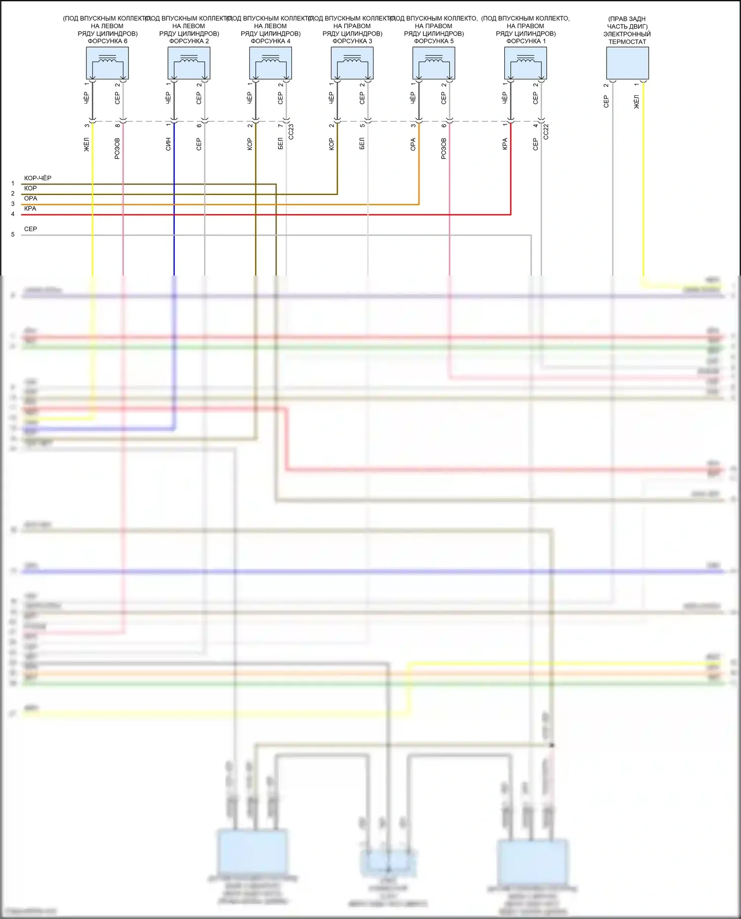 G70 Genesis I рестайлинг (2020-2024): Электросхема двигателя 3,3л турбо, электросхема органов управления двигателем (3 из 9) 
