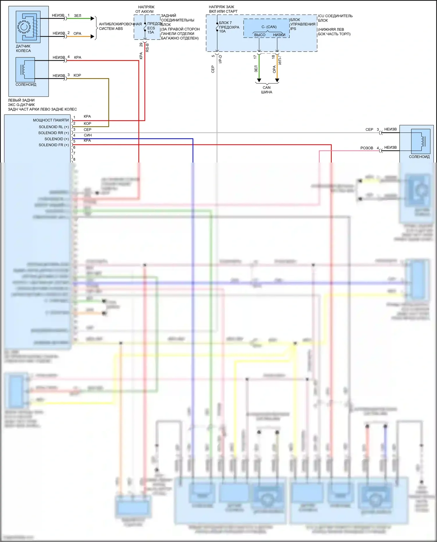 G70 Genesis I рестайлинг (2020-2024): Электросхема электронной подвески 