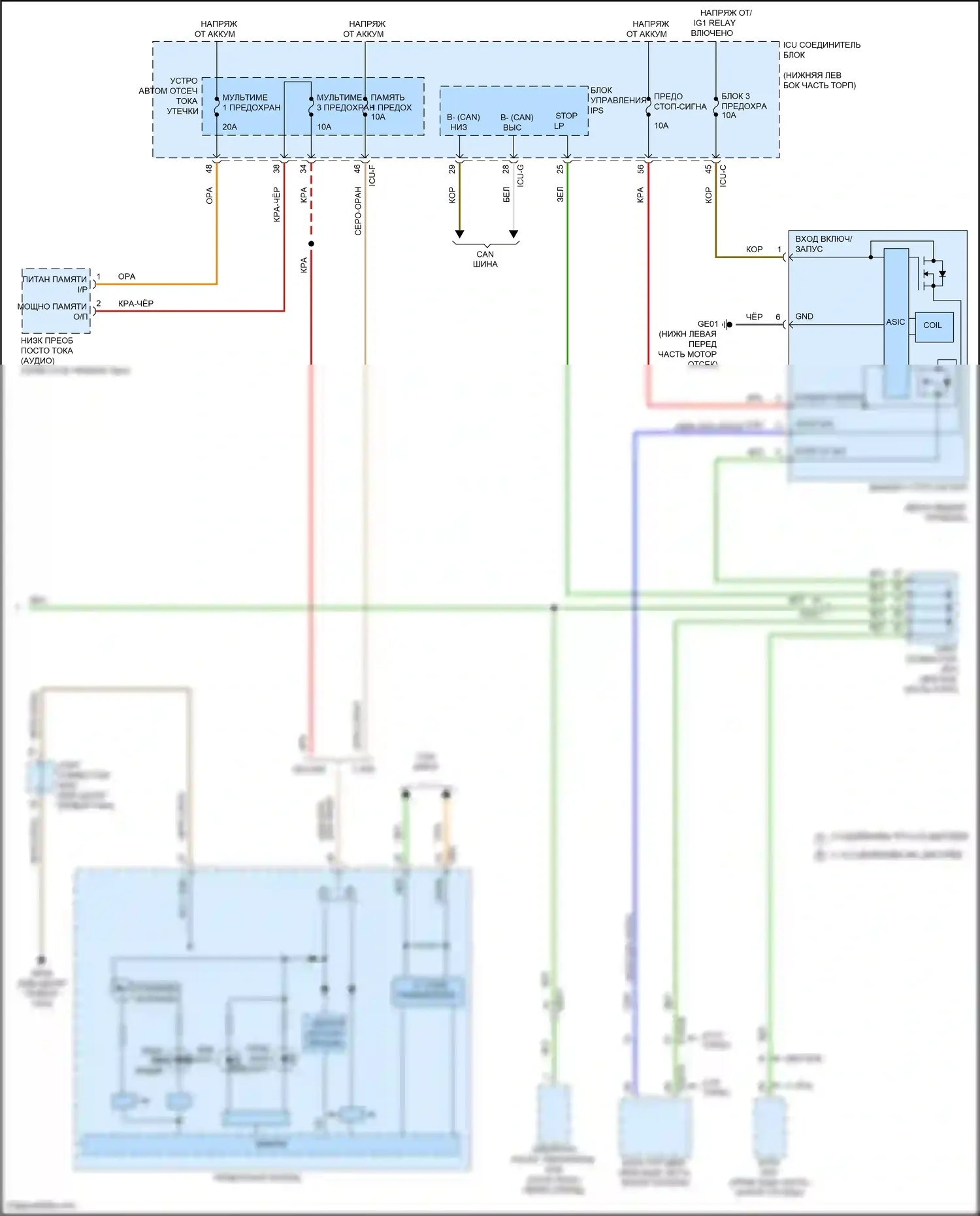 G70 Genesis I рестайлинг (2020-2024): Электросхема фар и фонарей (4 из 4) 